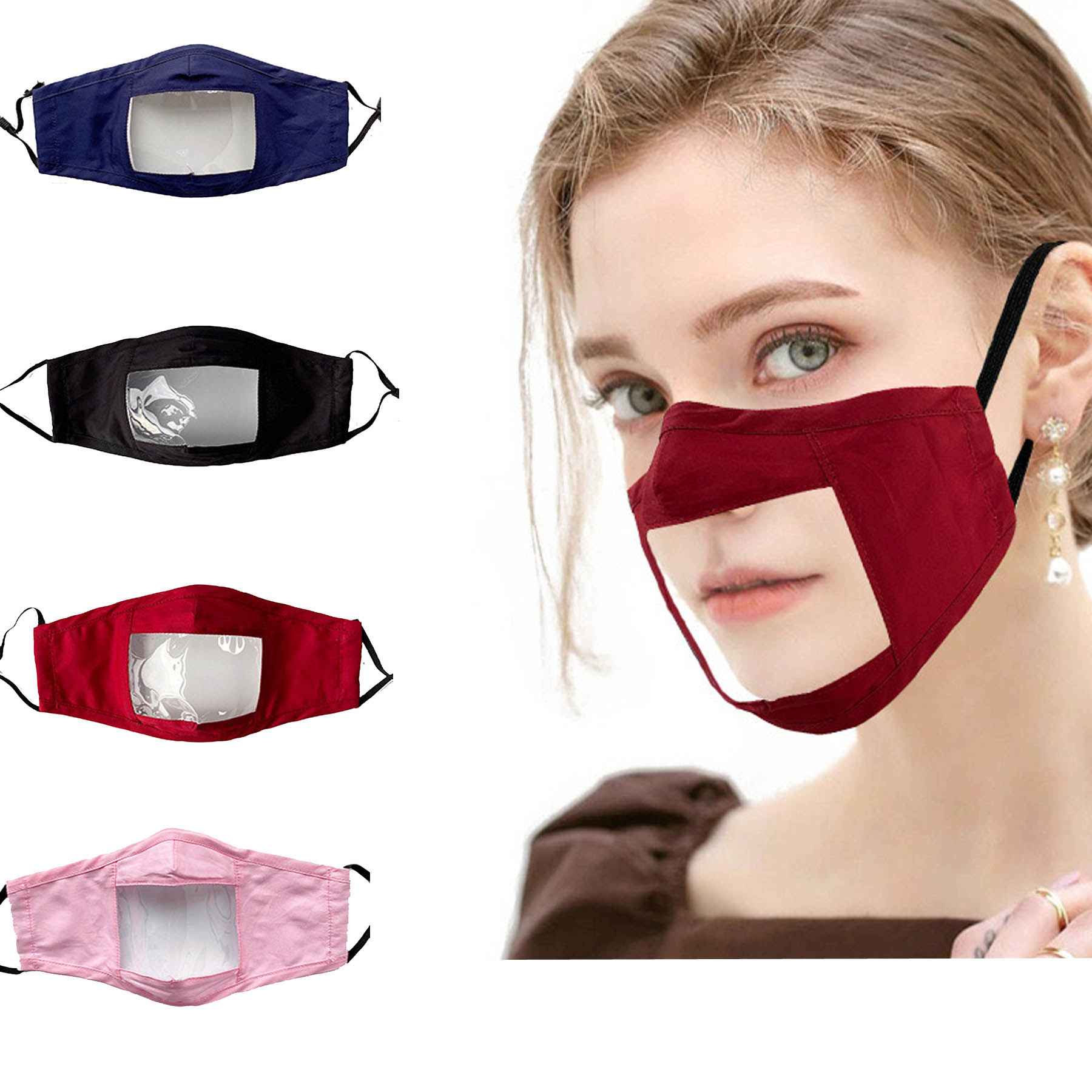 "Custom Reusable Clear Mouth Face Mask " 2