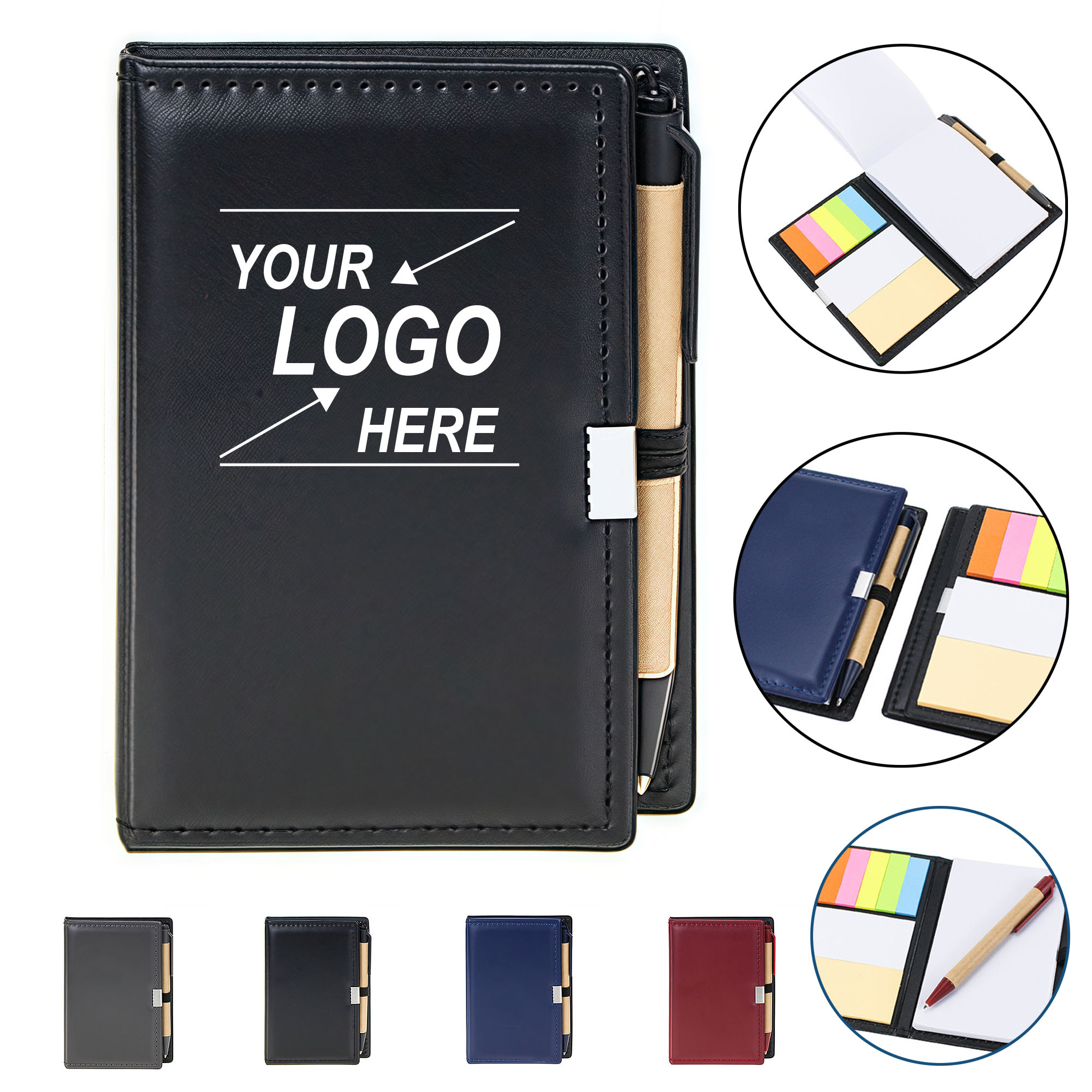 Custom Logo PU Cover Notepad Memo Book 4