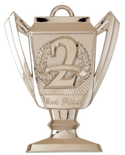 2nd Place Trophy Medal, 2 3/4" Tall 1