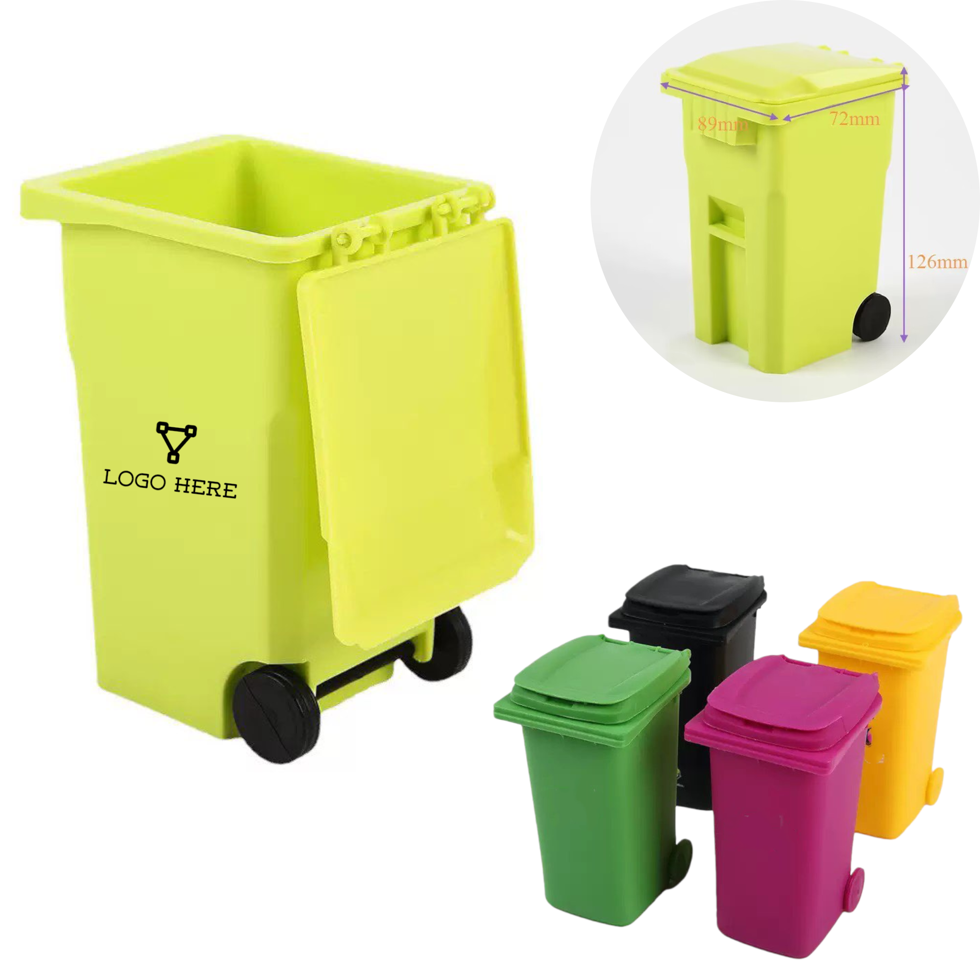 Mini Curbside Garbage Trash Bins Pen Holder 2