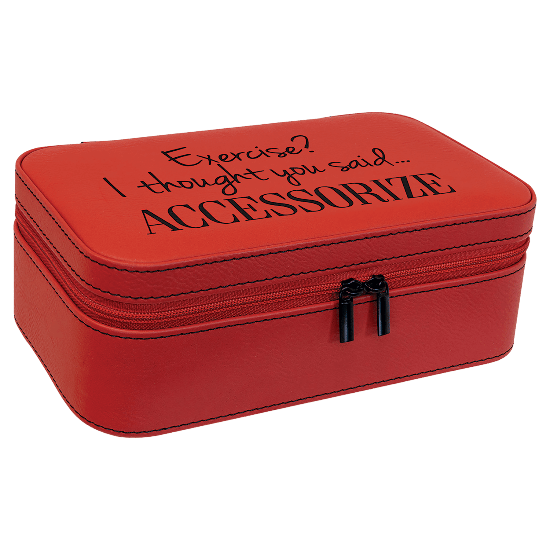 7 1/2" X 4 1/2" Red Leatherette Jewelry Box 2