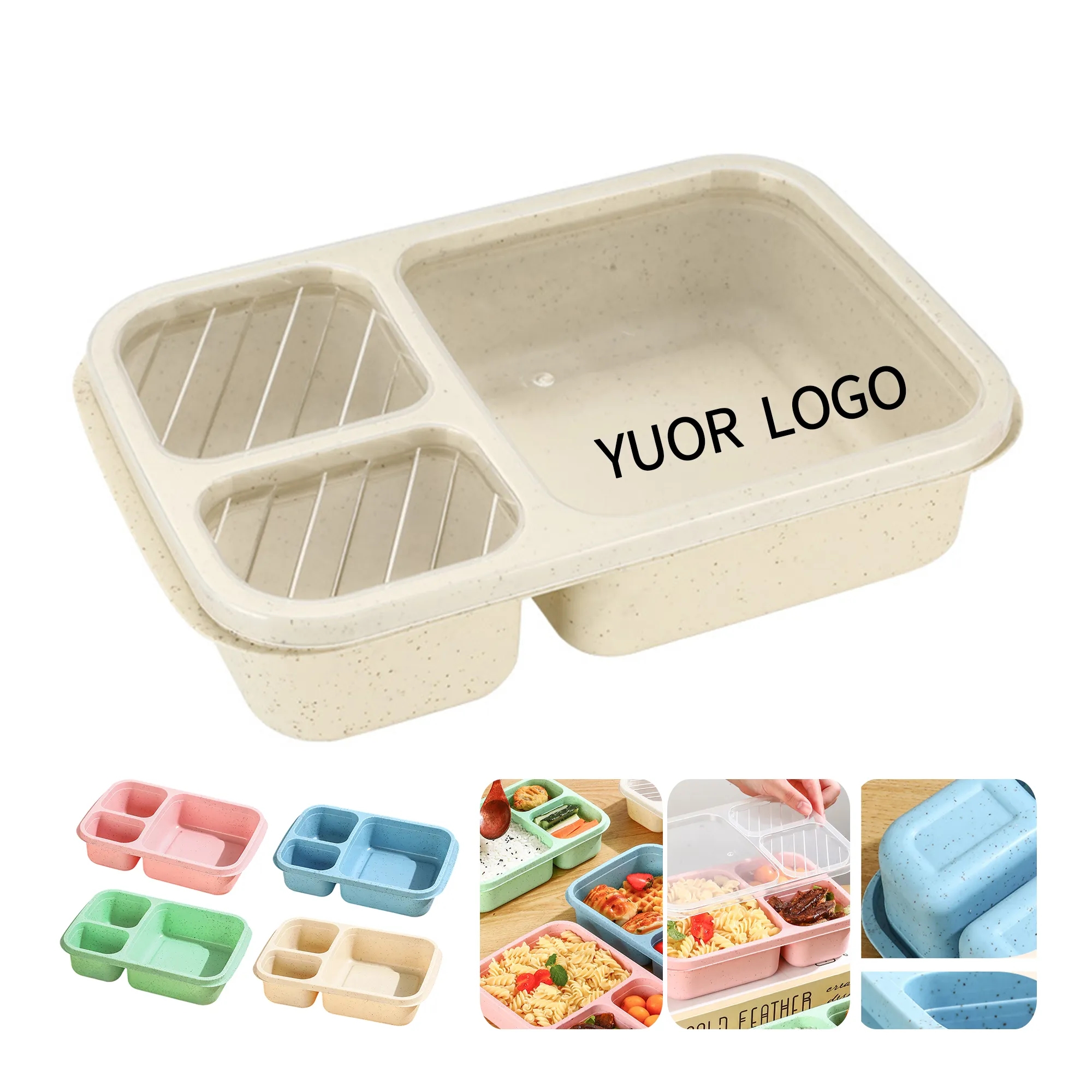 Portable Lunch Box with Divided Design and Secure Lid 1