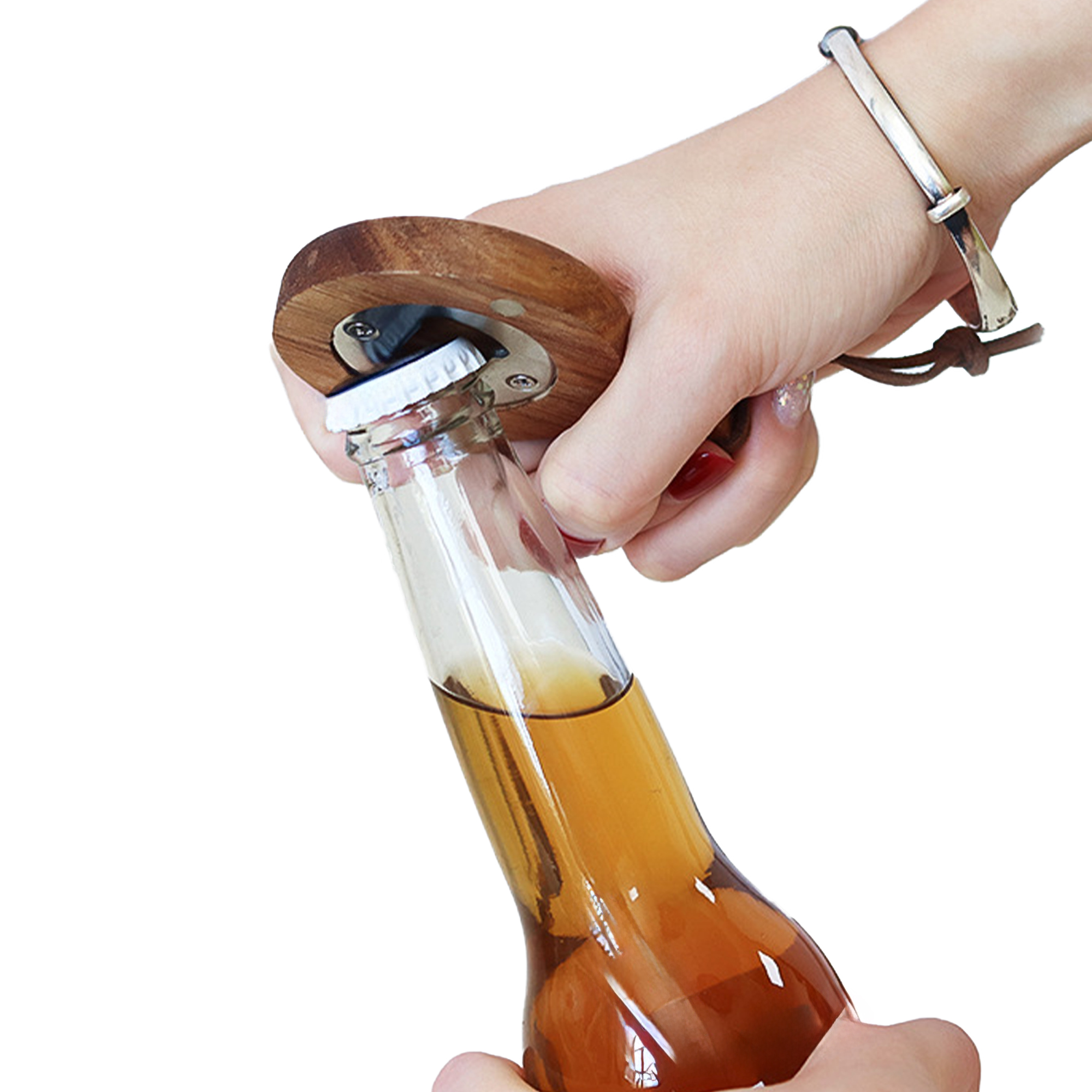 Wooden Wall-Mountable Bottle Opener 1
