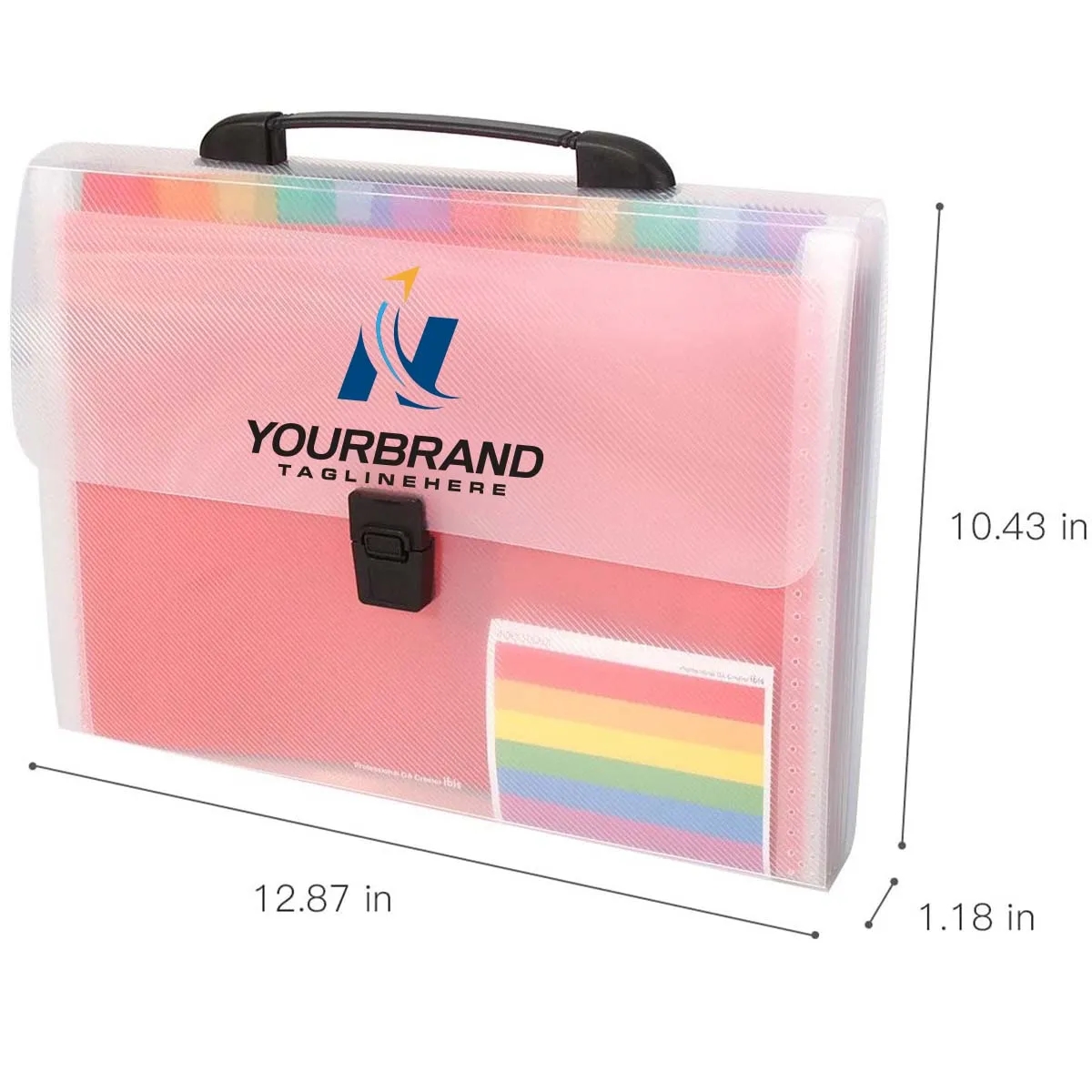 A4 13 Pockets Rainbow Expanding Accordion Handle File Folder 3