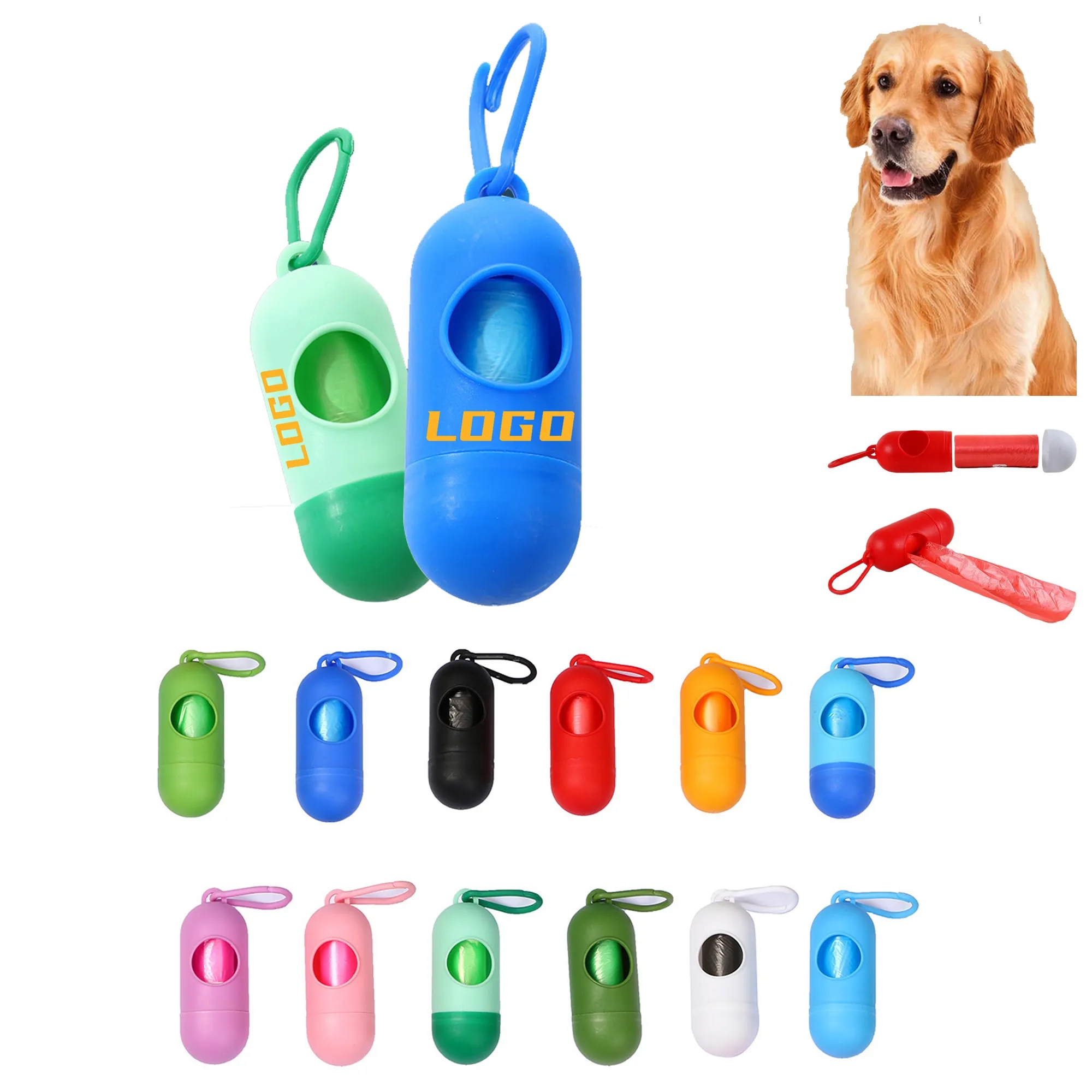 Portable Capsule Pet Garbage Bag With Hook