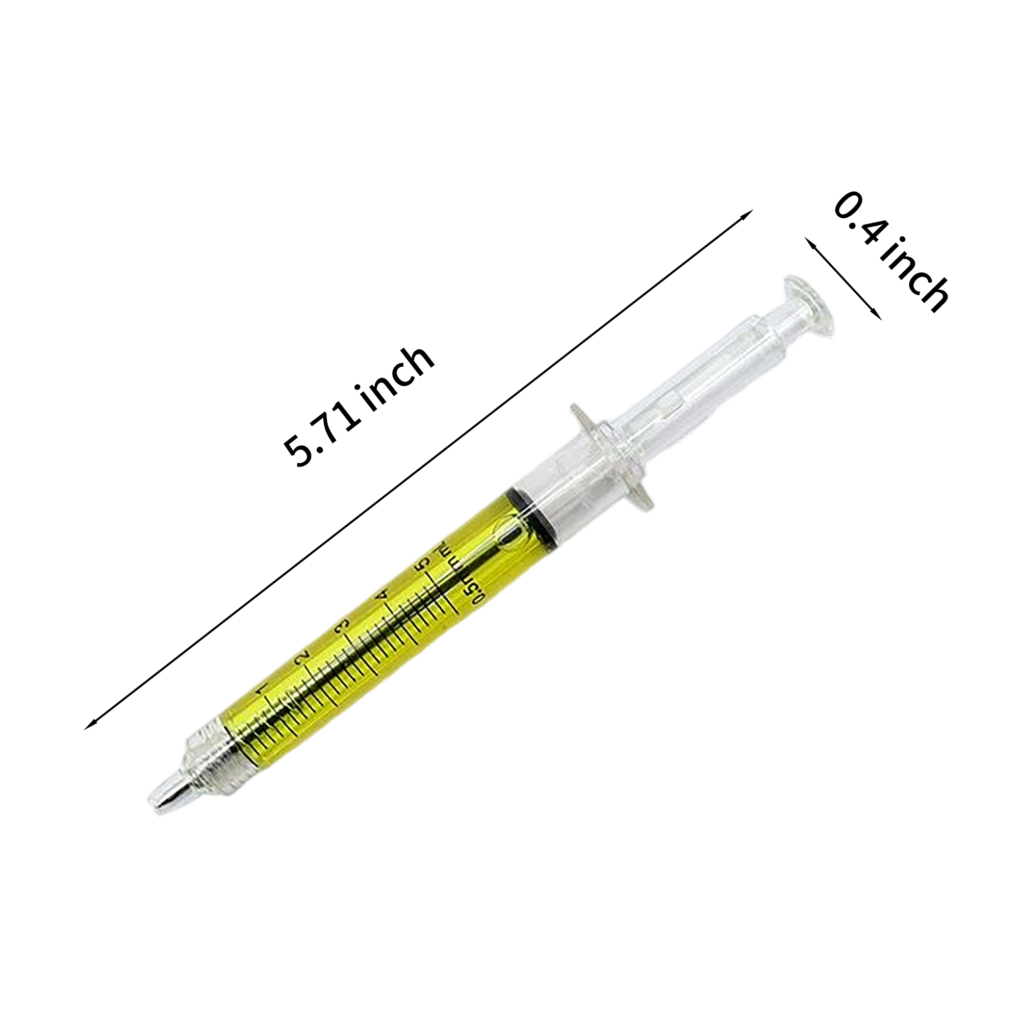 Multi Color Retractable Syringe Style Ballpoint Pen 5.43" 8