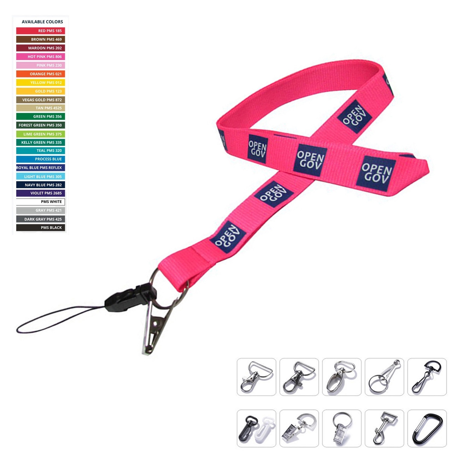 Lanyard W/ Cell Phone Loop, Key Ring & Bulldog Clip 1