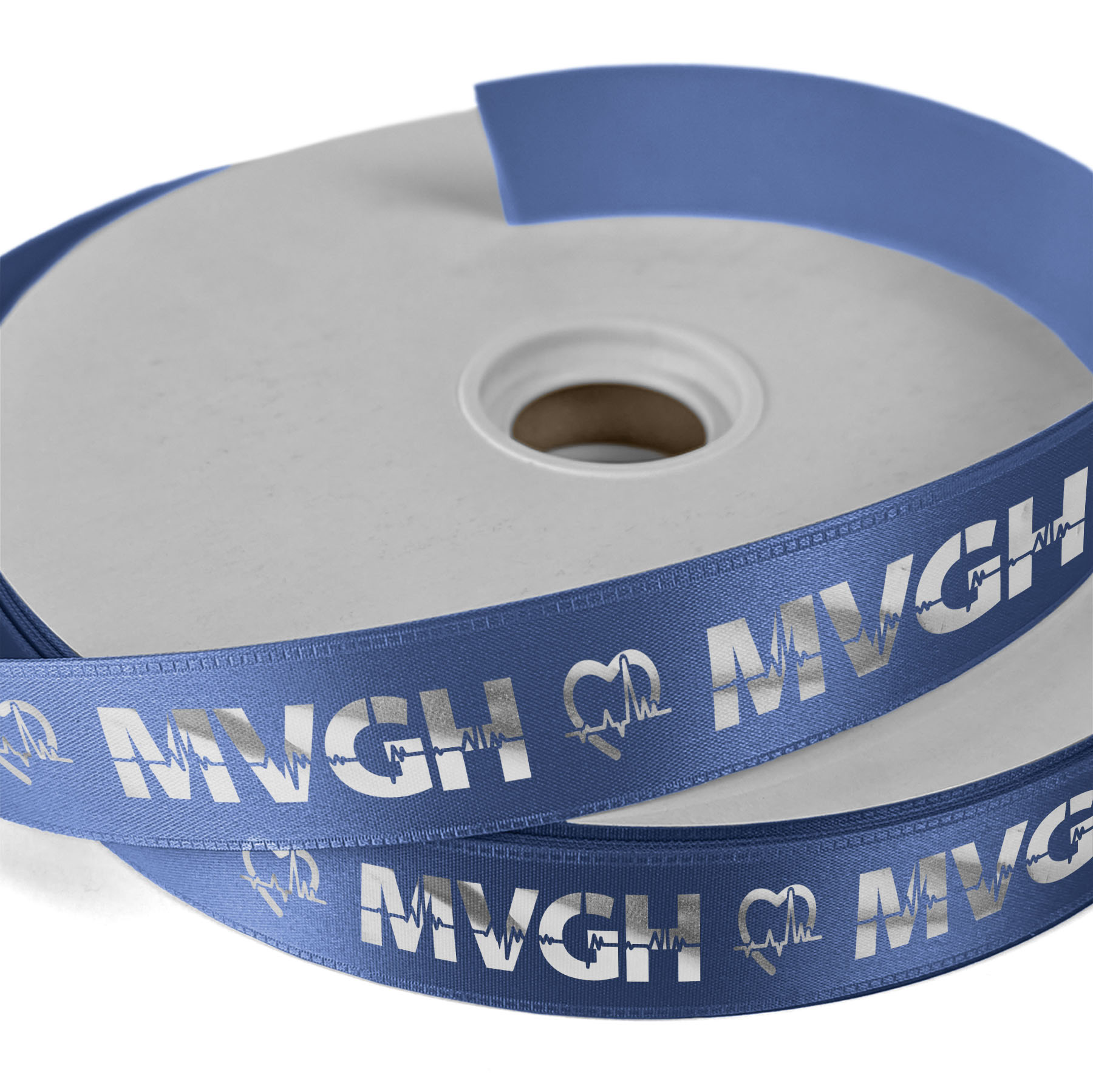 1" Badge Satin Ribbon - 100yd Roll - Foil Print 24
