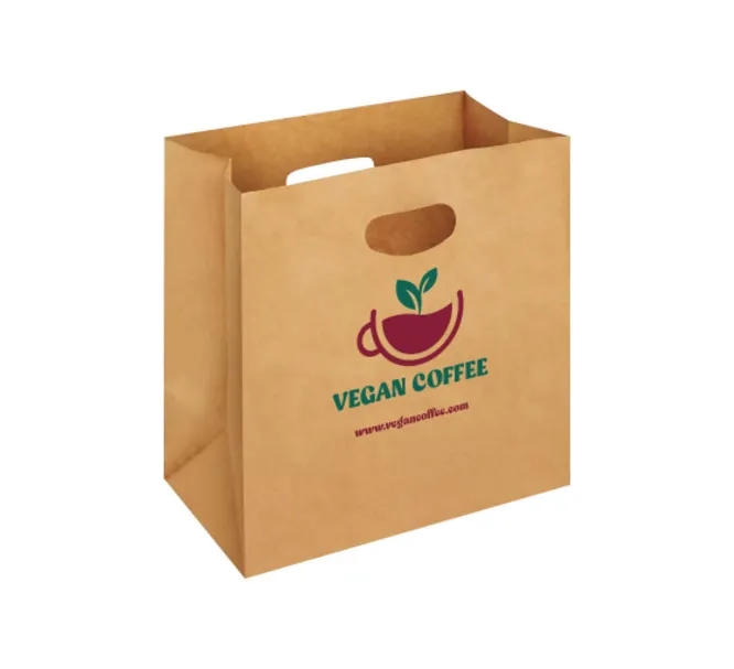 Printed Die-Cut Handle Bags - Brown (Double Sided) 3