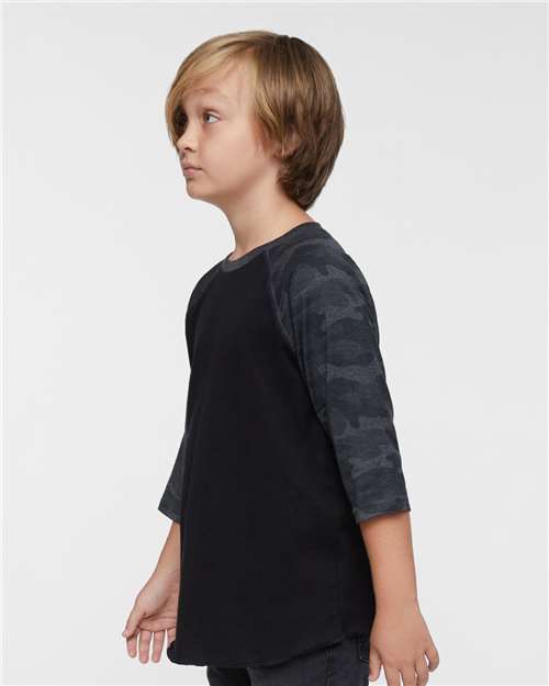 Youth Baseball Fine Jersey Three-Quarter Sleeve Tee - 6130 64