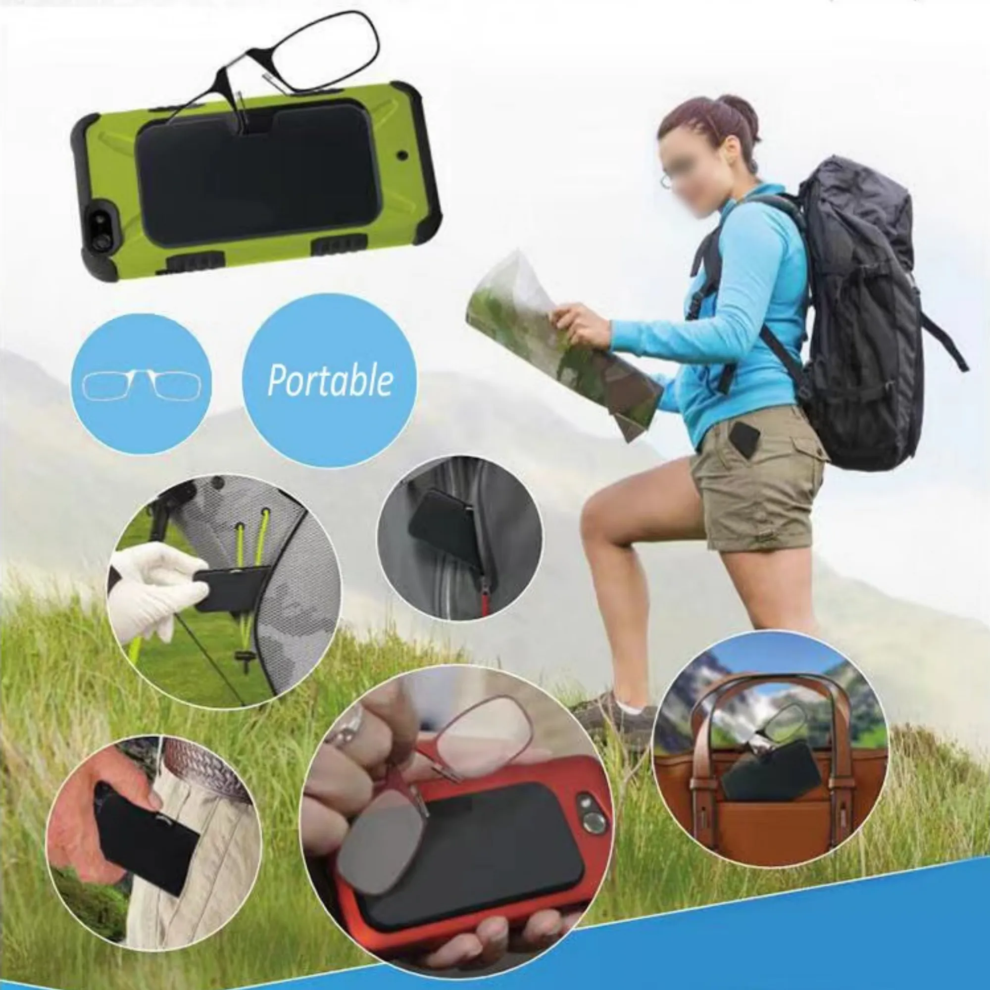 Card - Case Nose - Clip Ultralight Reading Glasses 2