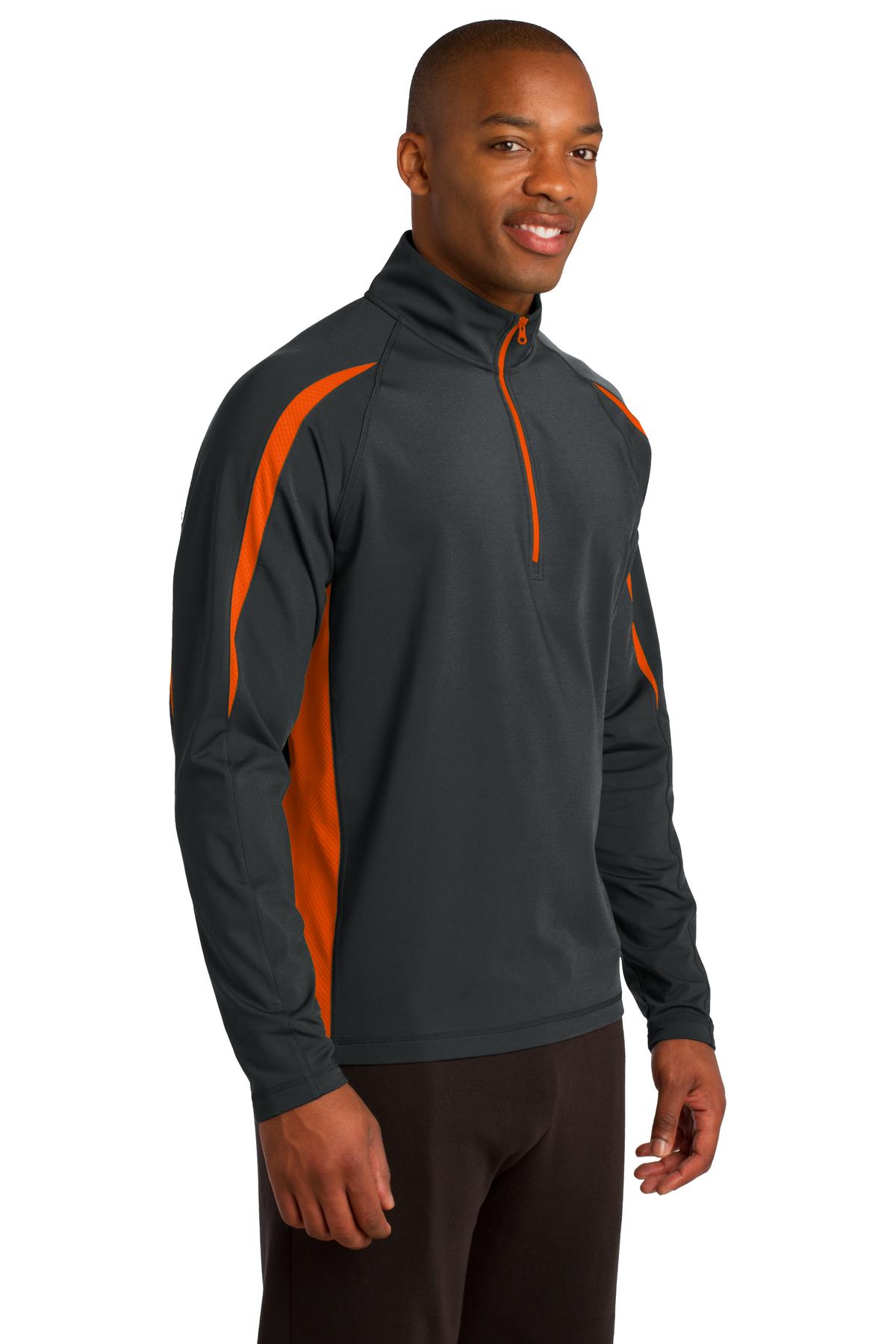 Sport-Tek Sport-Wick Stretch 1/4-Zip Colorblock Pullover. ST851, custom hoodie or sweatshirt with logo imprint 11