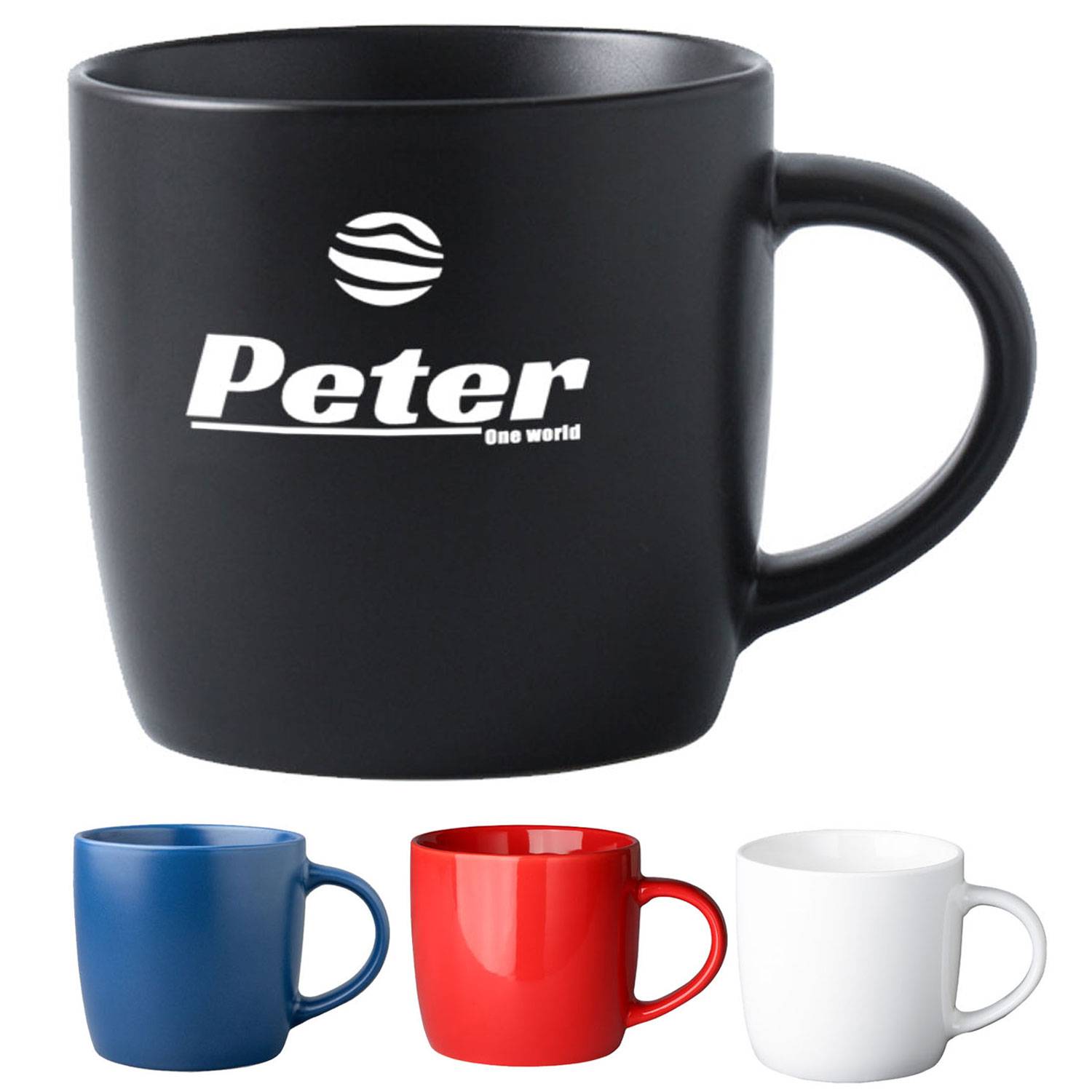 15 oz. Large Smooth Ceramic Coffee Mug w/ Handle 10