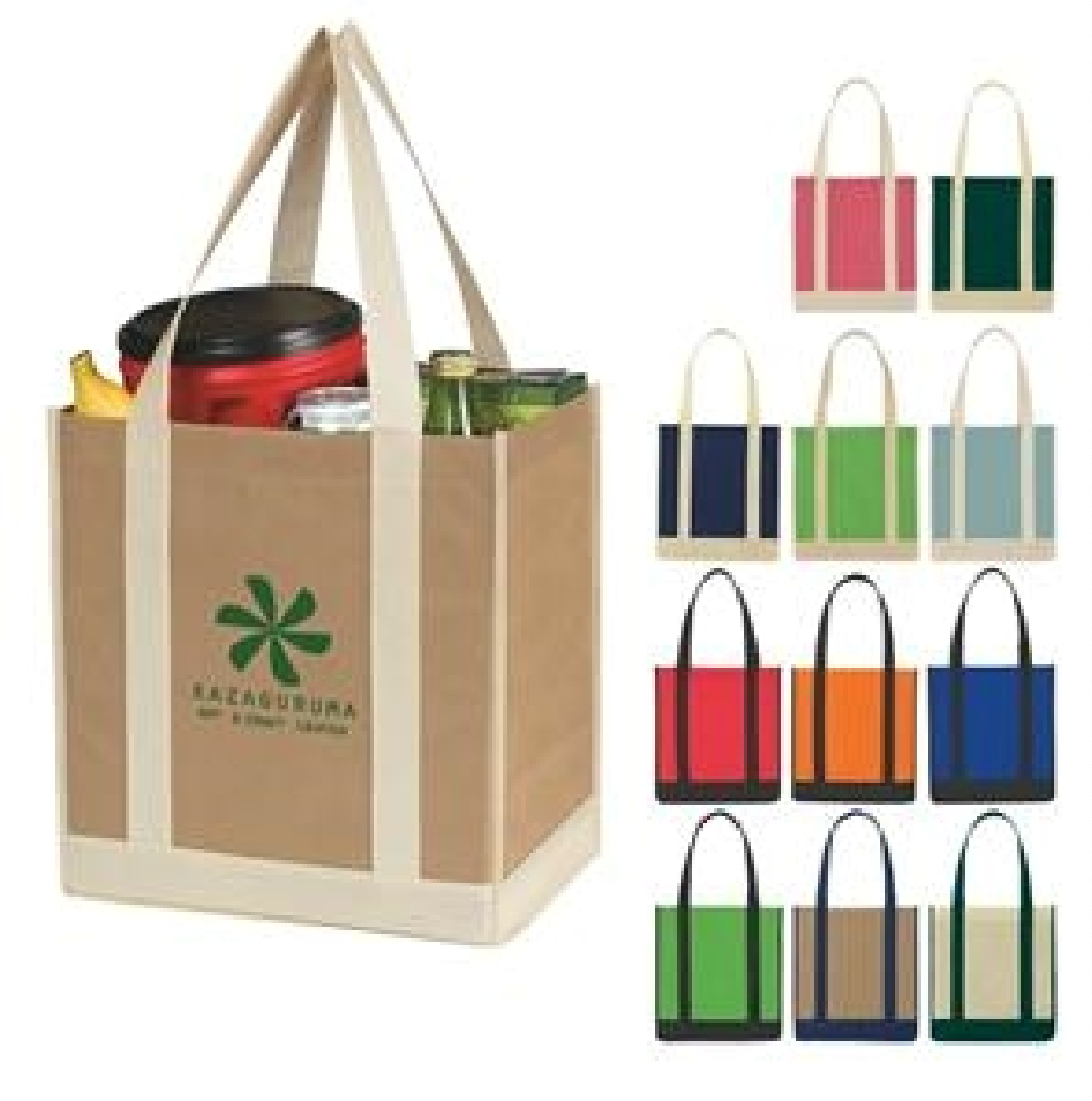 Non-Woven Two-Tone Shopper Tote Bag 1