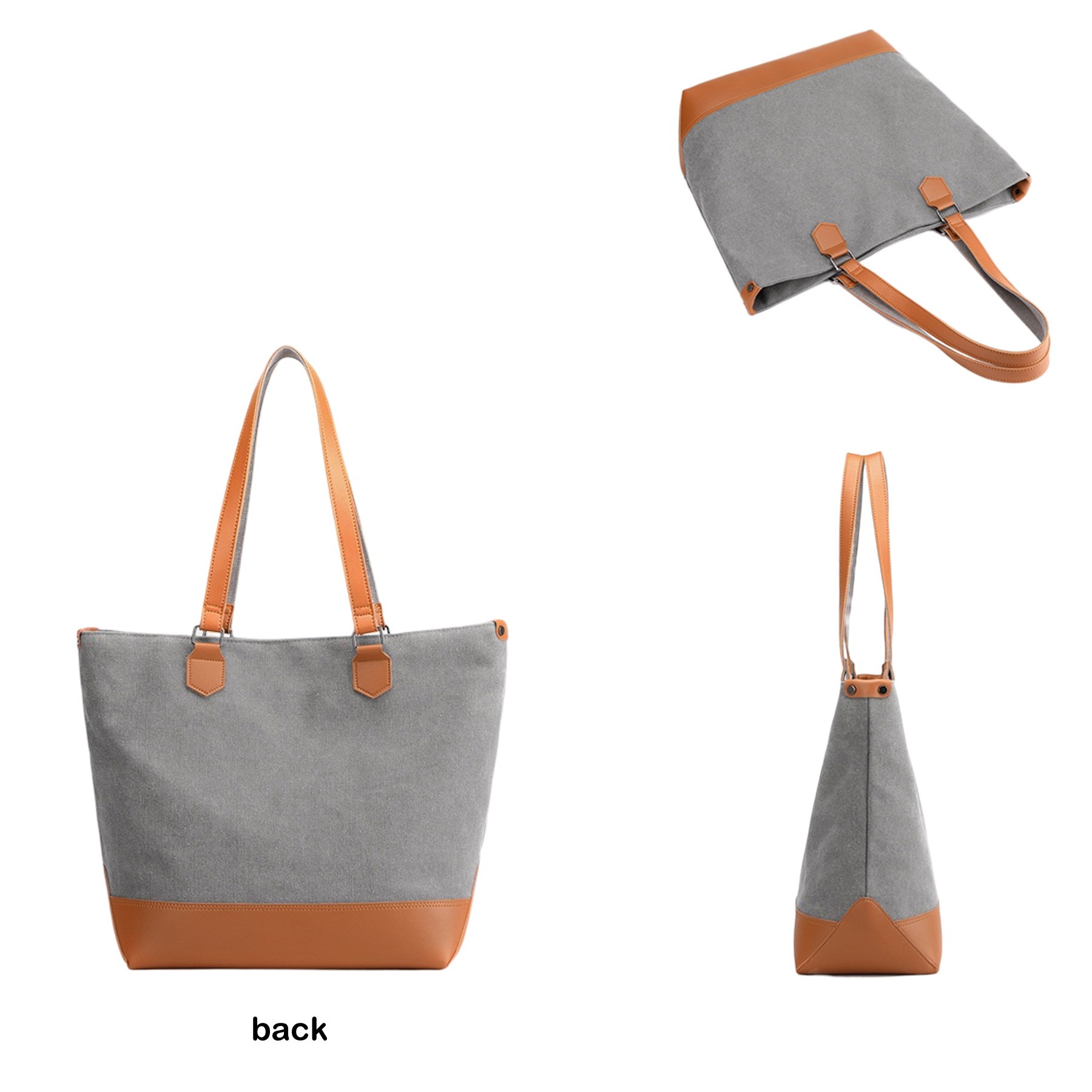 Canvas Tote Bag With Pu Leather, custom tote bag with logo imprint 6