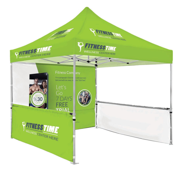 10x10ft Premium 2.0mm Hex Aluminum Frame Tent Kit w/Full Rear Wall & 2 Half Side Walls 1