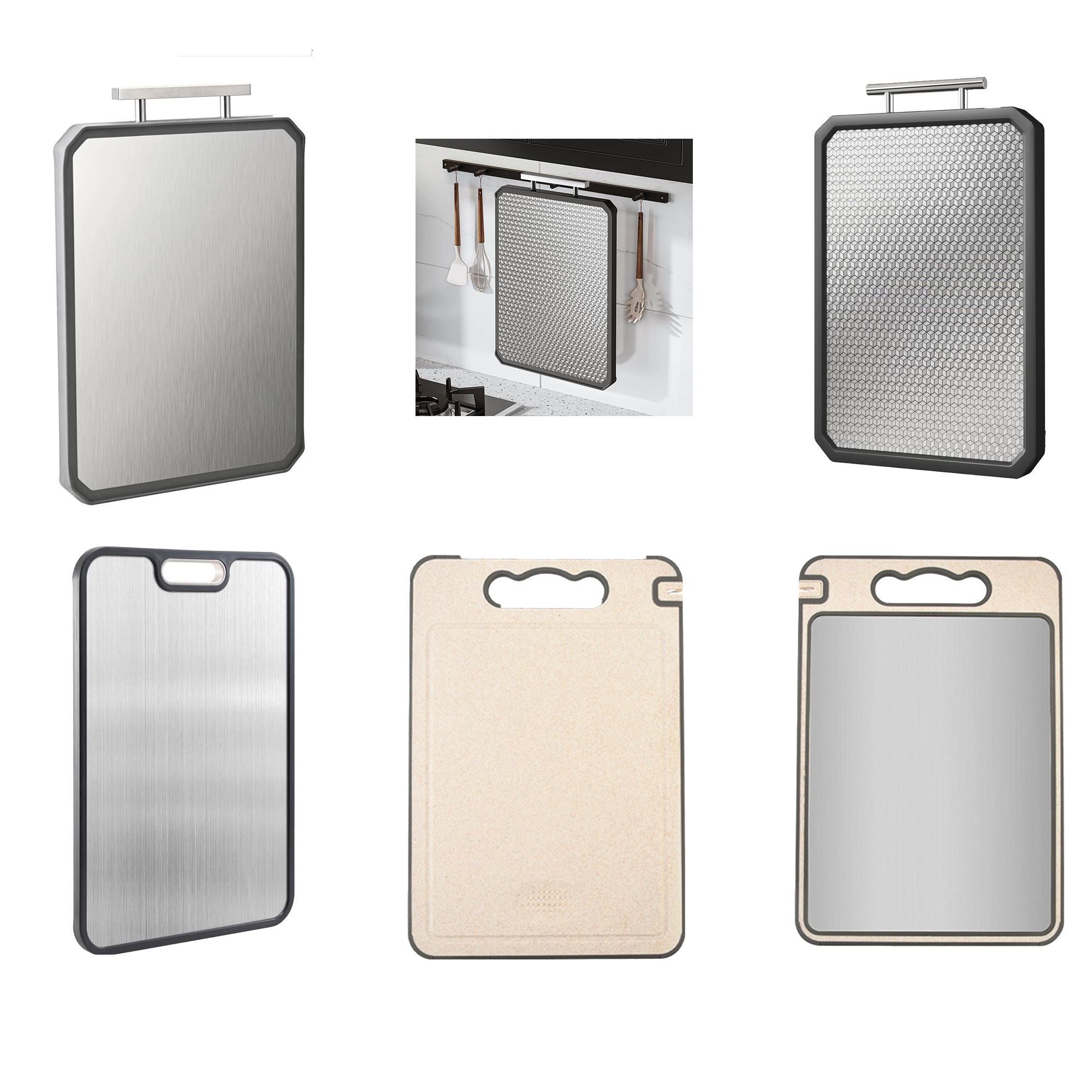 304 Stainless Chopping Board Wheat Straw PP 1