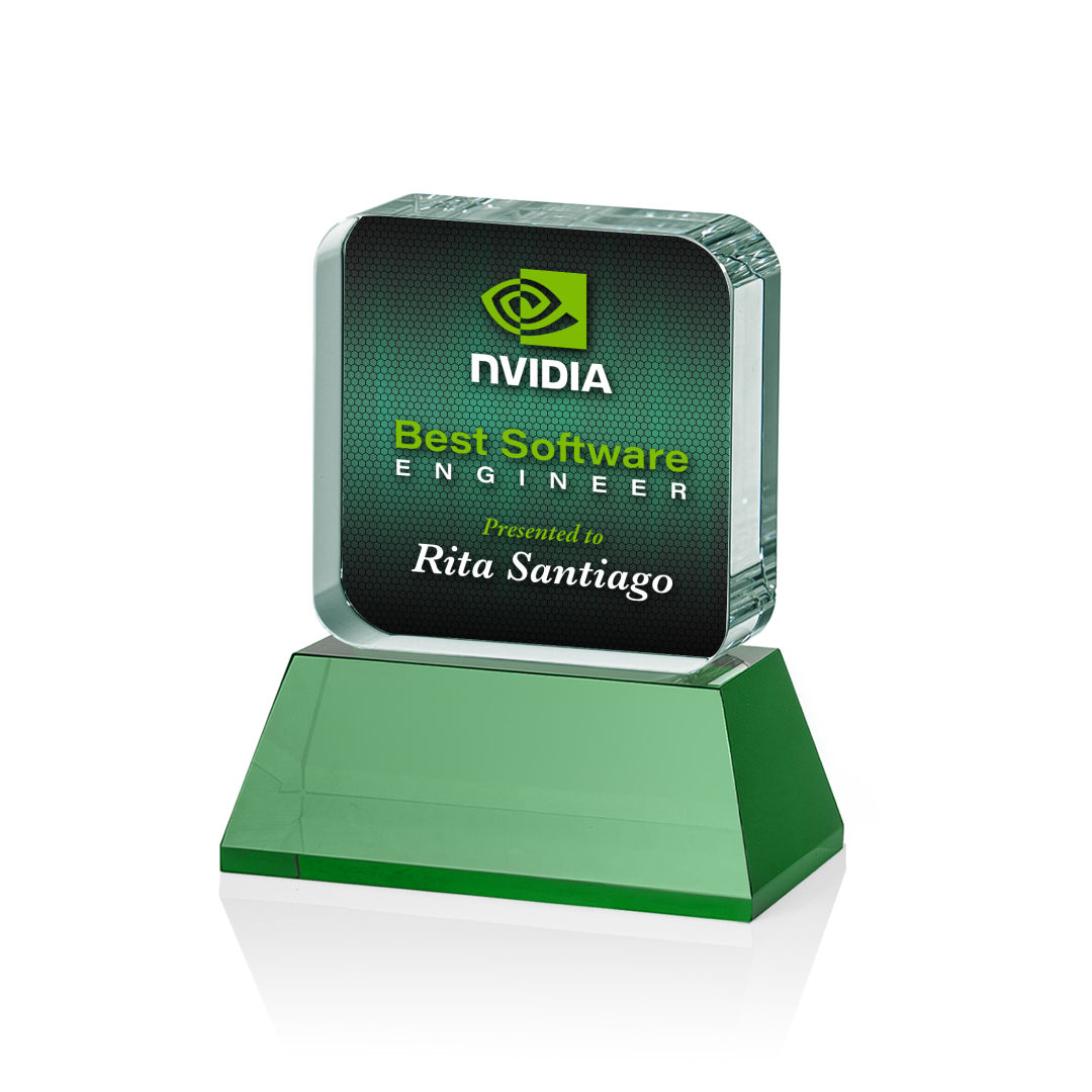Flamborough VividPrint™ Award on Base - Green 14