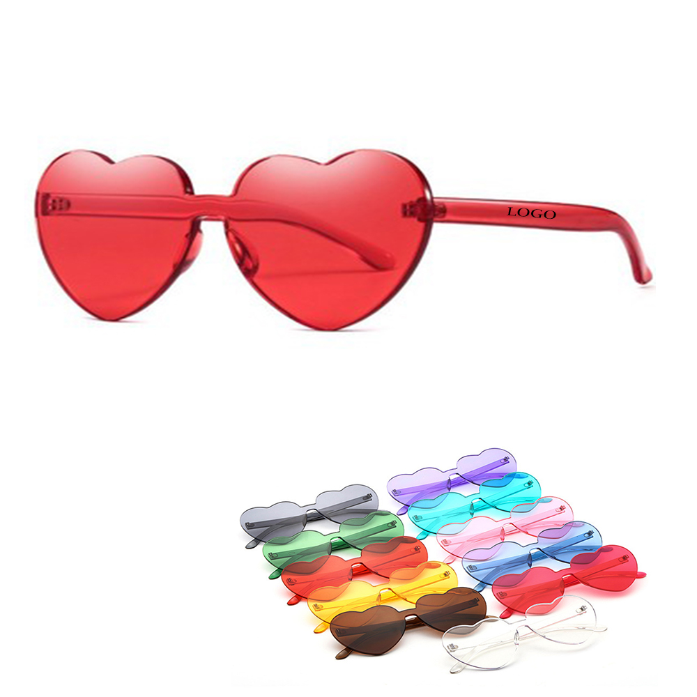 Heart Shaped Transparent Rimless Retro Sunglasses 1