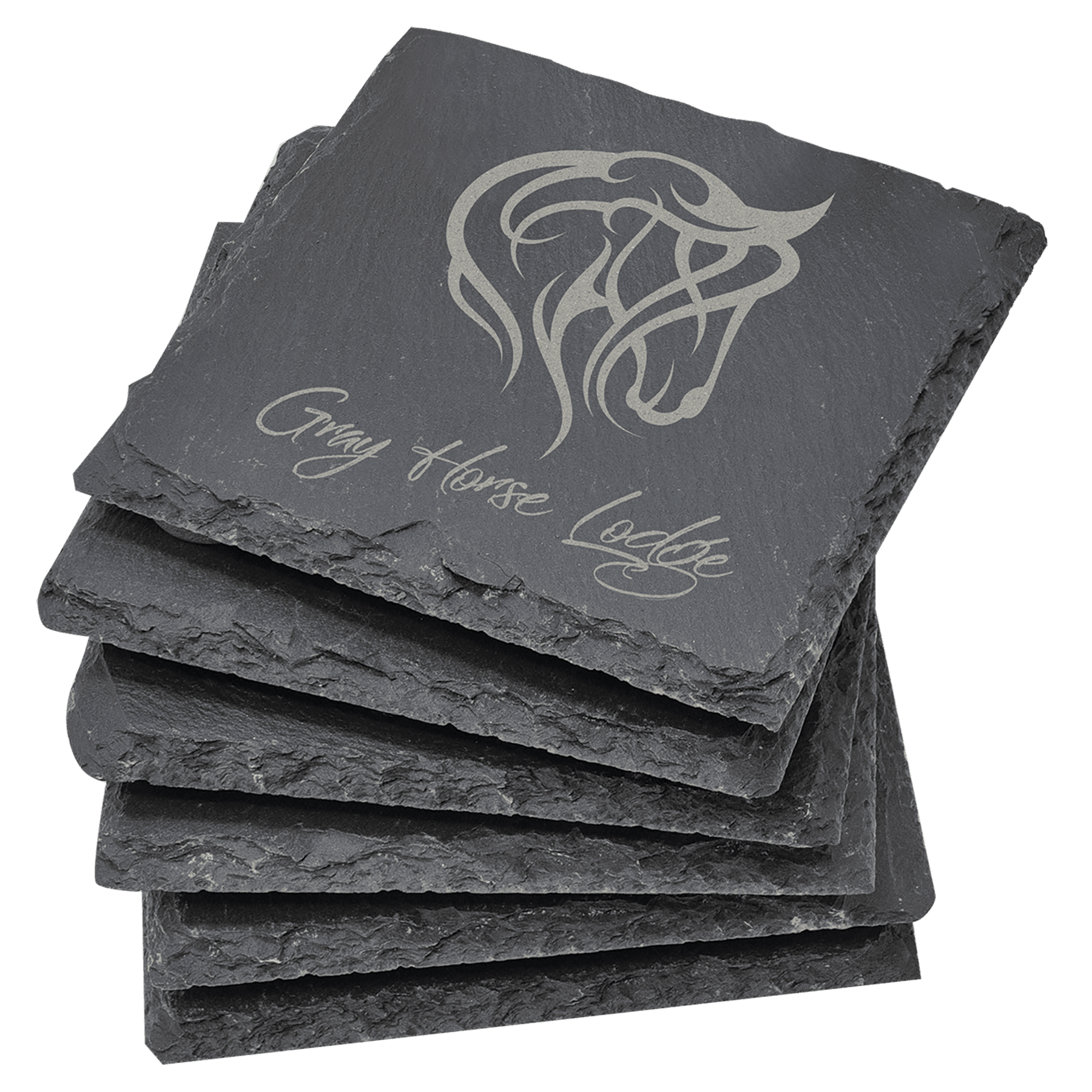 4" x 4" Square Slate Coaster Set-6 Piece 2