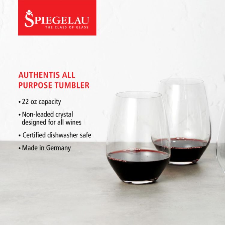 Spiegelau Authentis 22 oz All Purpose Tumber XL, set of 4 2