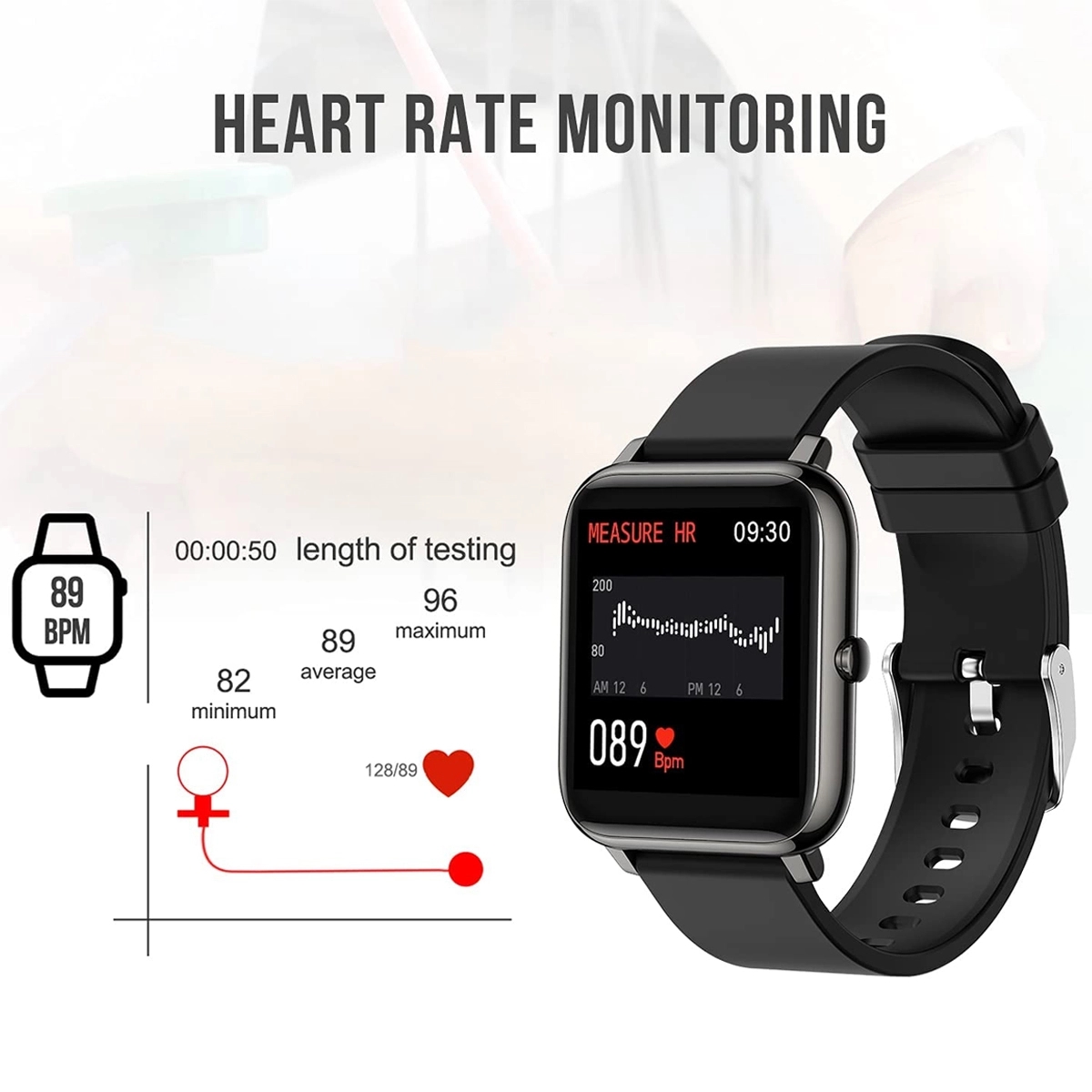 P22 Fitness Smartwatch Tracker With Heart Rate Monitor 6