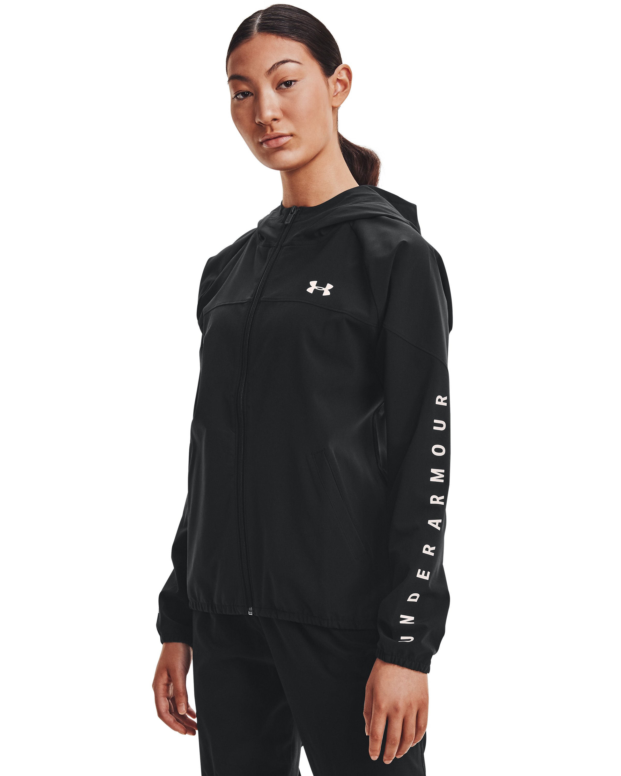 UA Woven Branded Women's Full Zip Hoodie 2