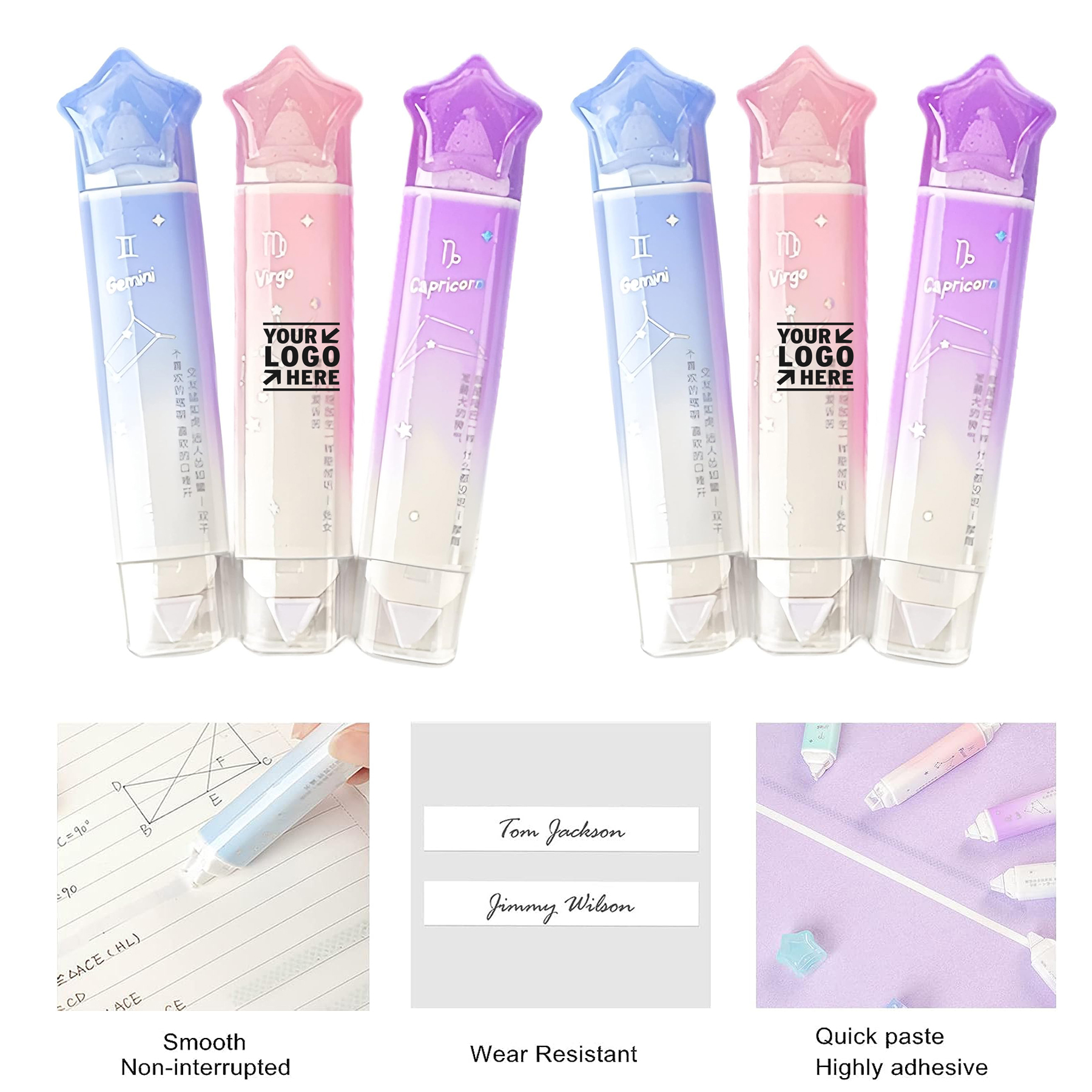 2 in 1 Cute Quick Dry Japan White Out Correction Double Sided Tape Roller With Permanent Adhesive