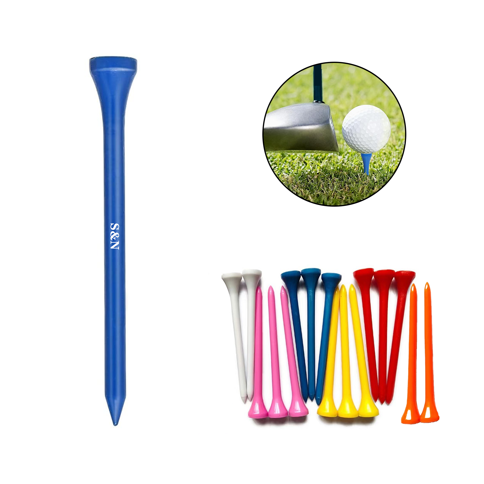 2.7 inch Plastic Colorful Golf Tee 4