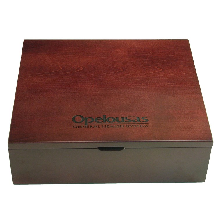 Wood Presentation Box, 9" x 8" x 2.75" 11