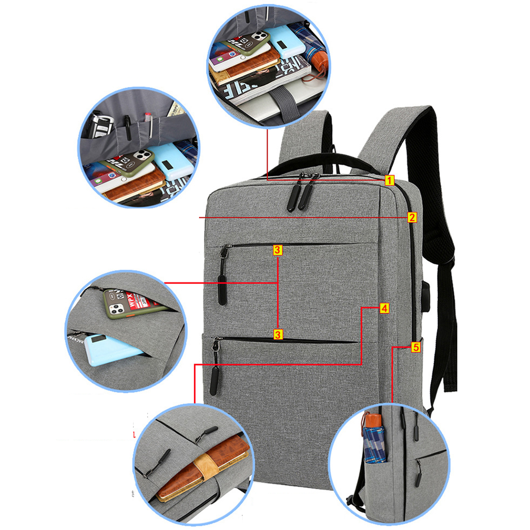15.6" Travel Laptop Backpack Lightweight 4