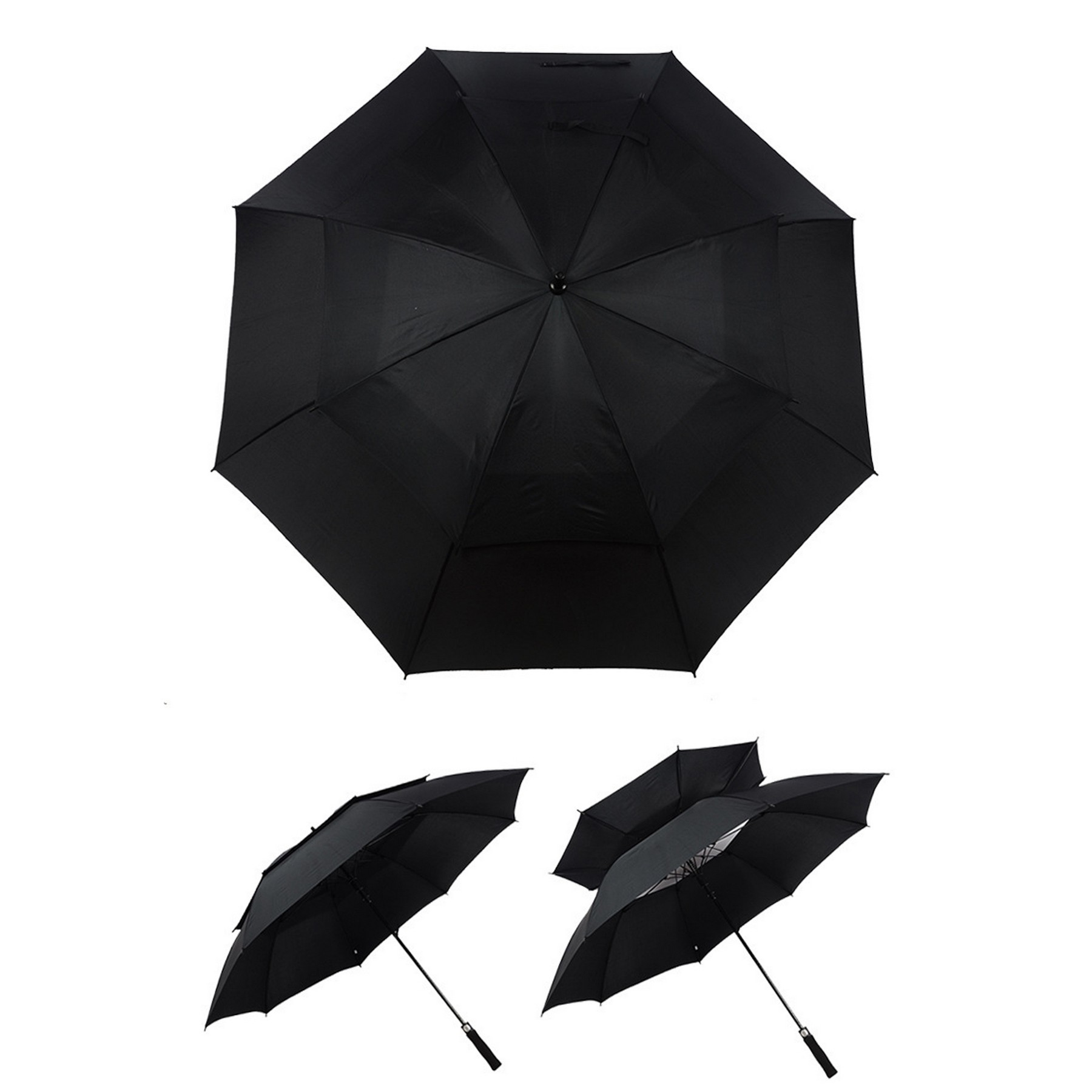 30" Oversize Double Canopy Vented Windproof Umbrella 5