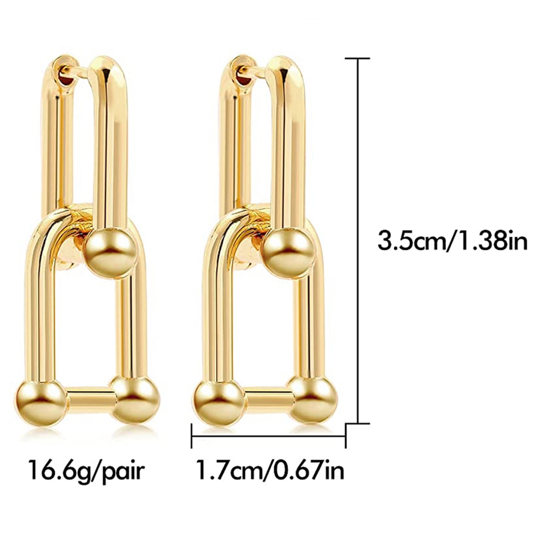 18K Gold U Shape Earring 2