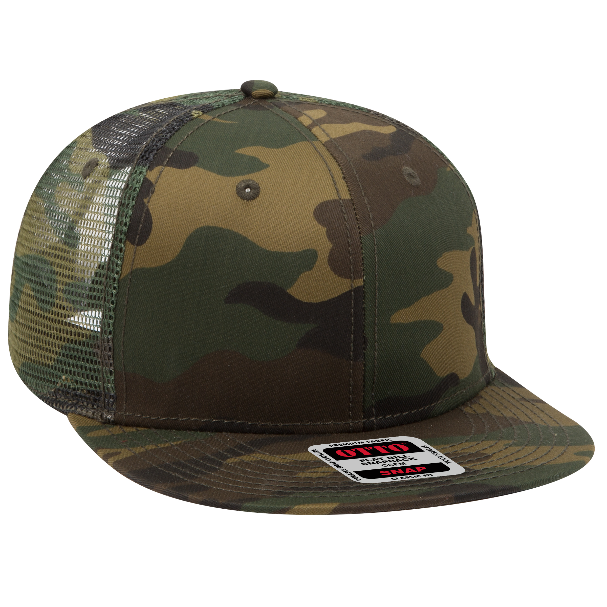 OTTO CAP® OTTO SNAP 6 Panel Pro Style Mesh Back Trucker Snapback Hat 26