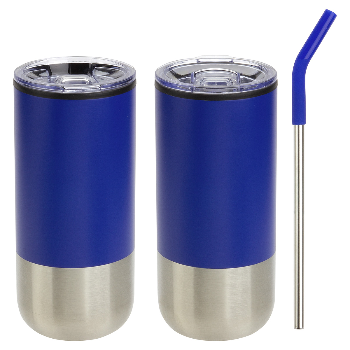 Oxford 16 oz Stainless Steel/Polypropylene Tumbler with Straw 16