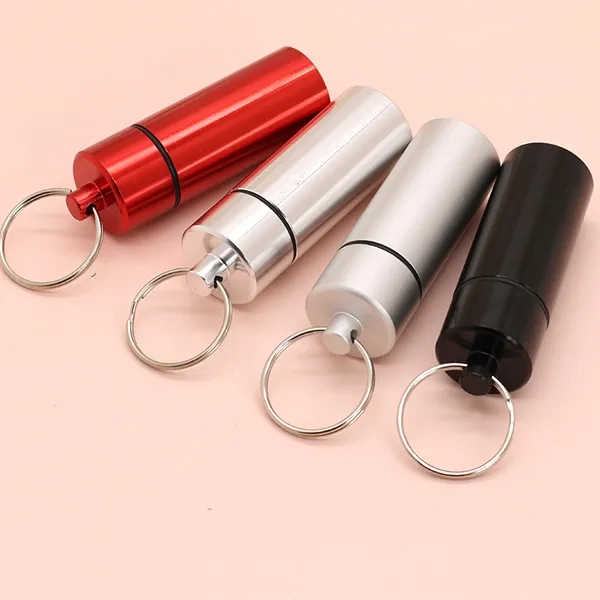 Large Aluminum Pill Tube Key Chain 2
