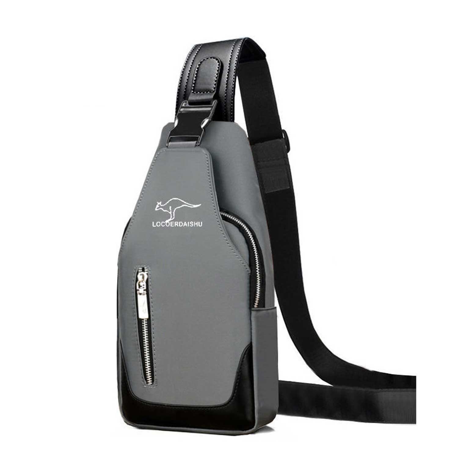 Oxford Fabric w/ Power Bank Pocket Men's Casual Chest Bag 9