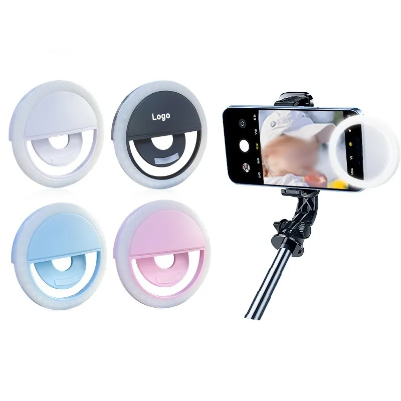 Selfie Ring Light Clip-on Phone Girl Makes up 2