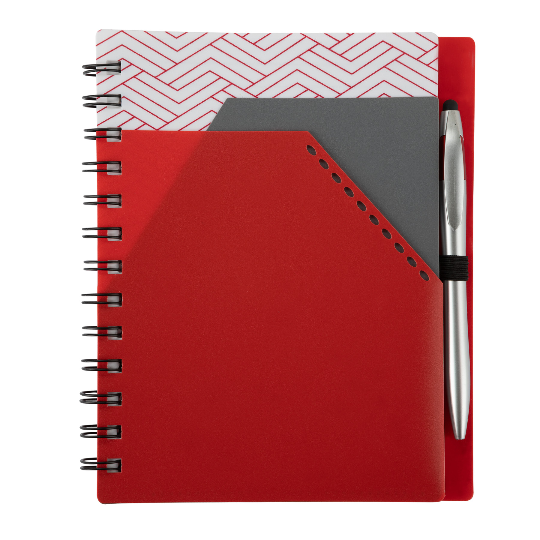 Trapezoid Junior Notebook w/  Stylus Pen 4