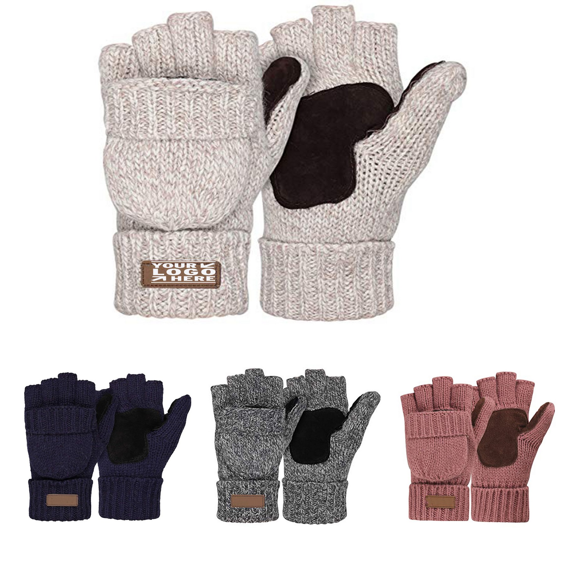 Thermal Insulation Fingerless Texting Wool Gloves 2