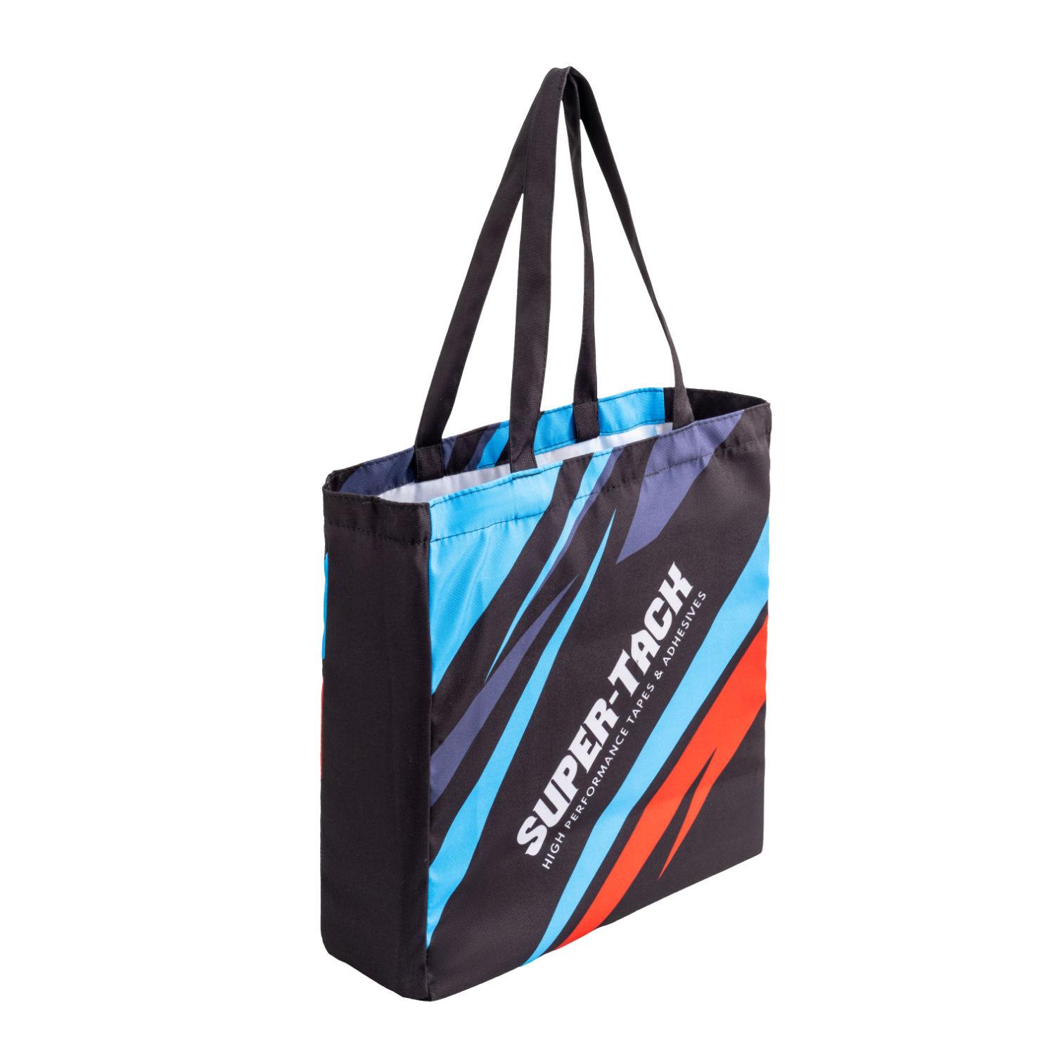 8 Oz. Sublimated Poly Canvas Shopping Tote Bag w/ Gusset (14" x 16" x 4") 2