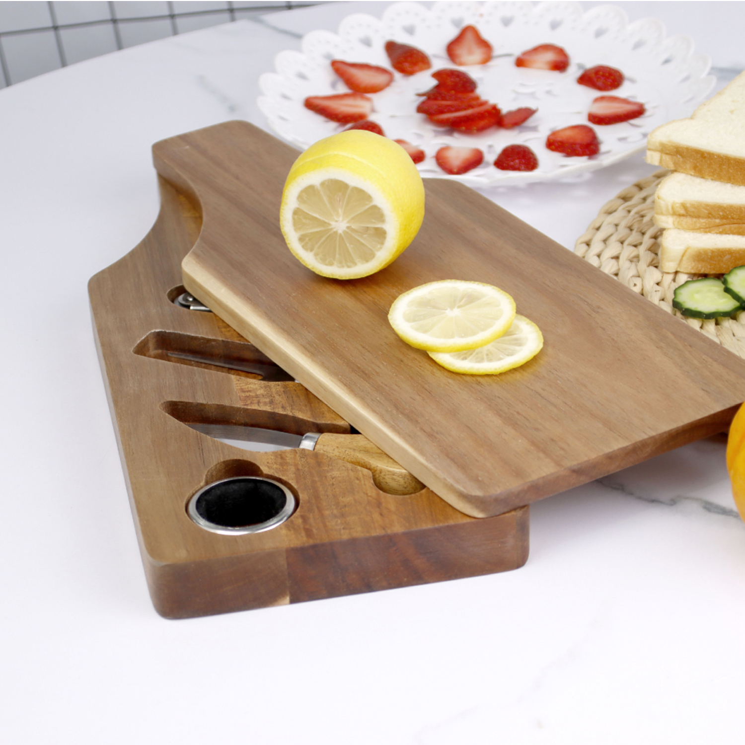 7 Piece Bamboo Wine & Cheese Charcuterie Board Set 6