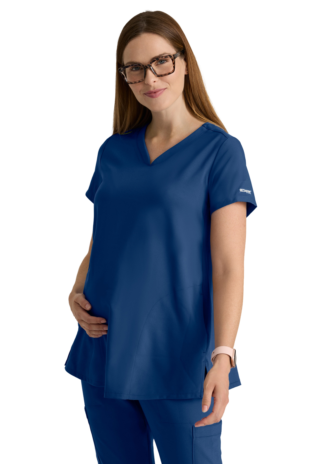Grey's Anatomy Evolve Stretch - Women's Two-Pocket Promise Maternity Scrub Top 9