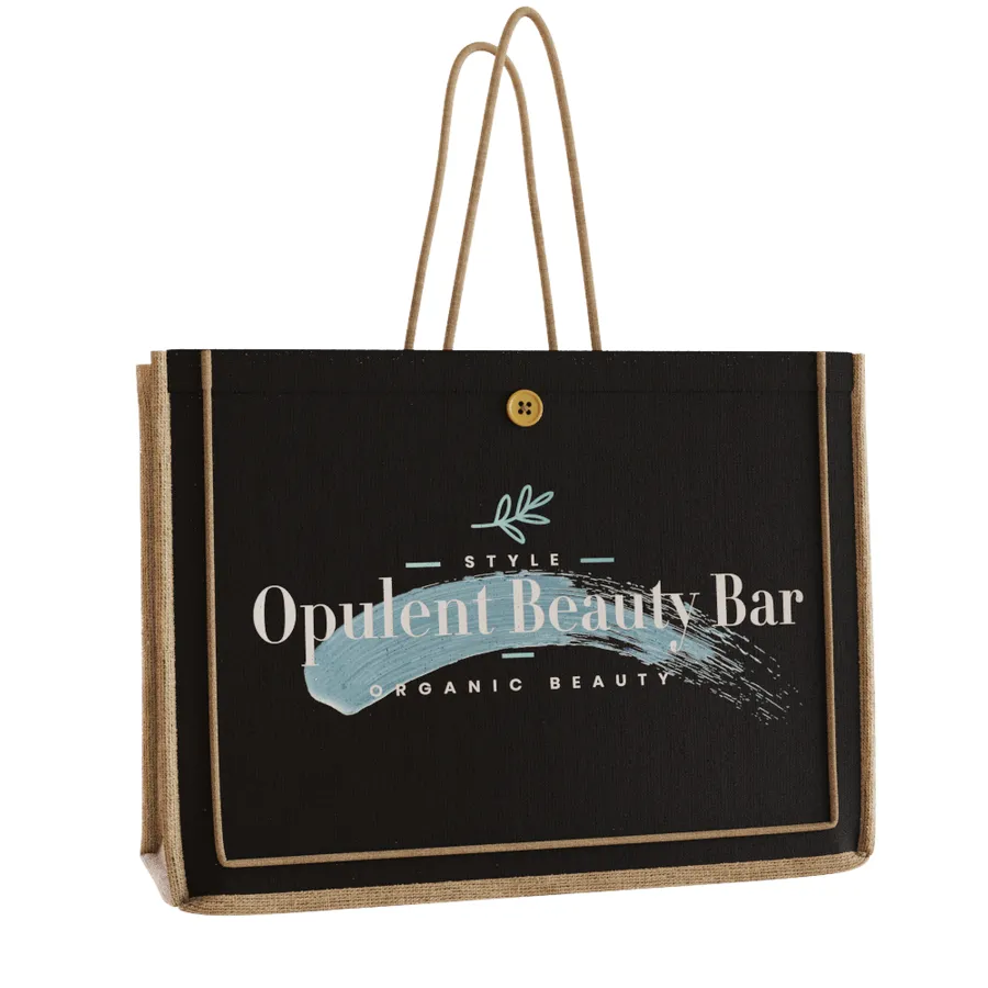 Paradise Jute Tote Bag, custom tote bag with logo imprint 3