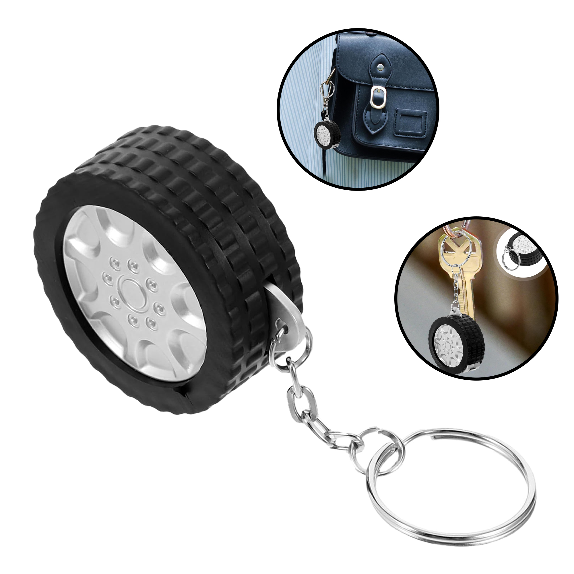 Tire Shaped Tape Measure Keychain 2
