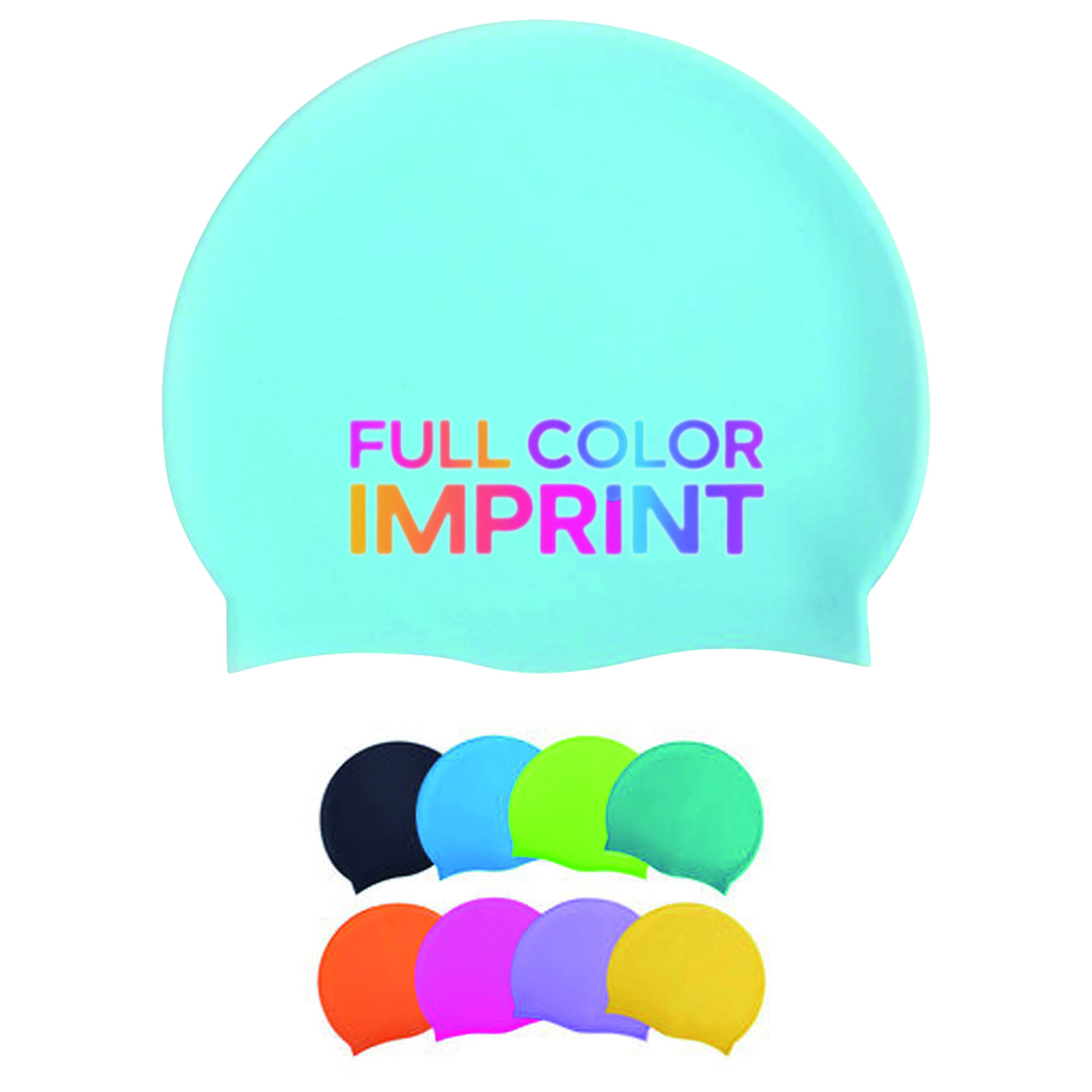 MOQ 50 Full Color Portable Silicone Swimming Cap 4