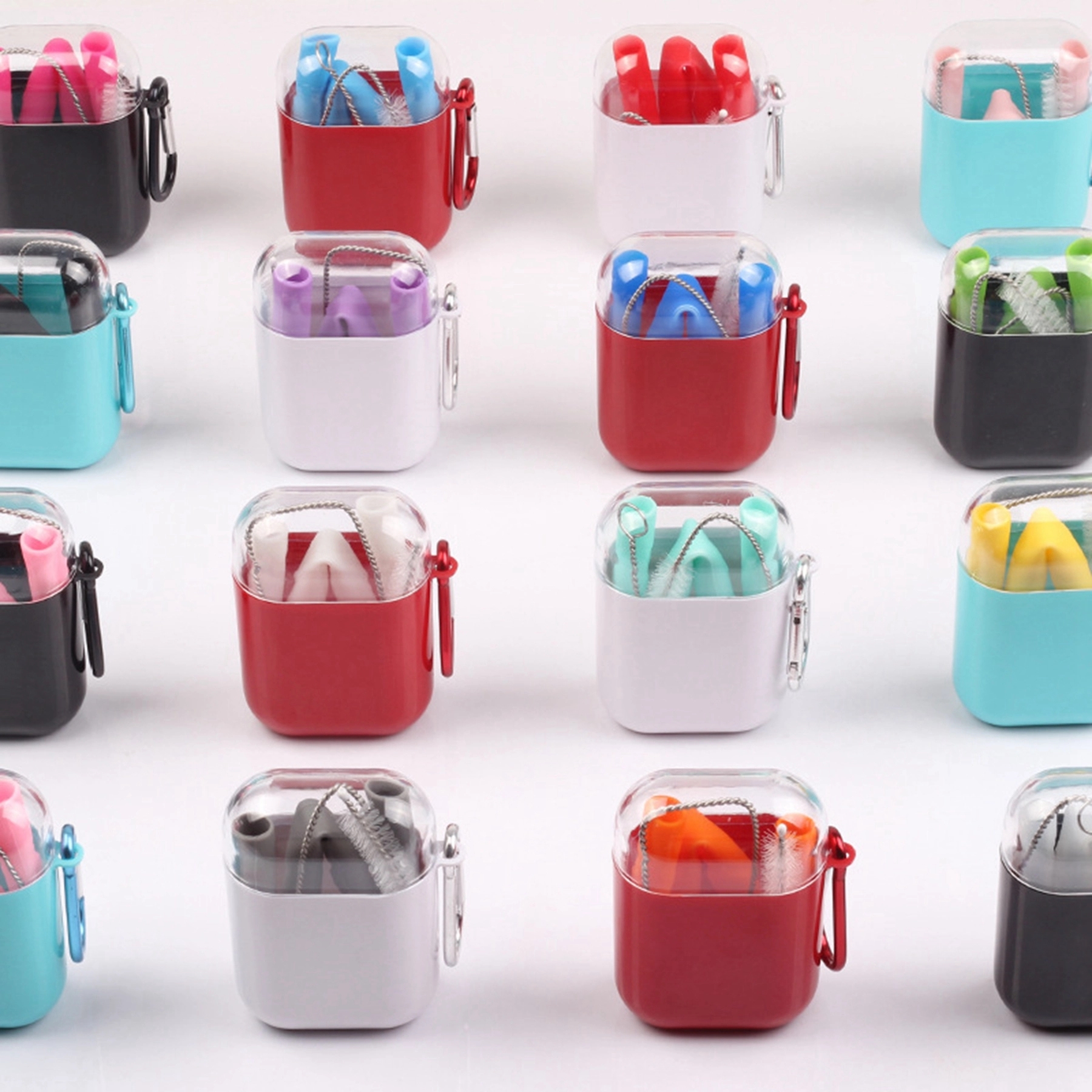 Collapsible Silicone Straw Set with Transparent Box 5