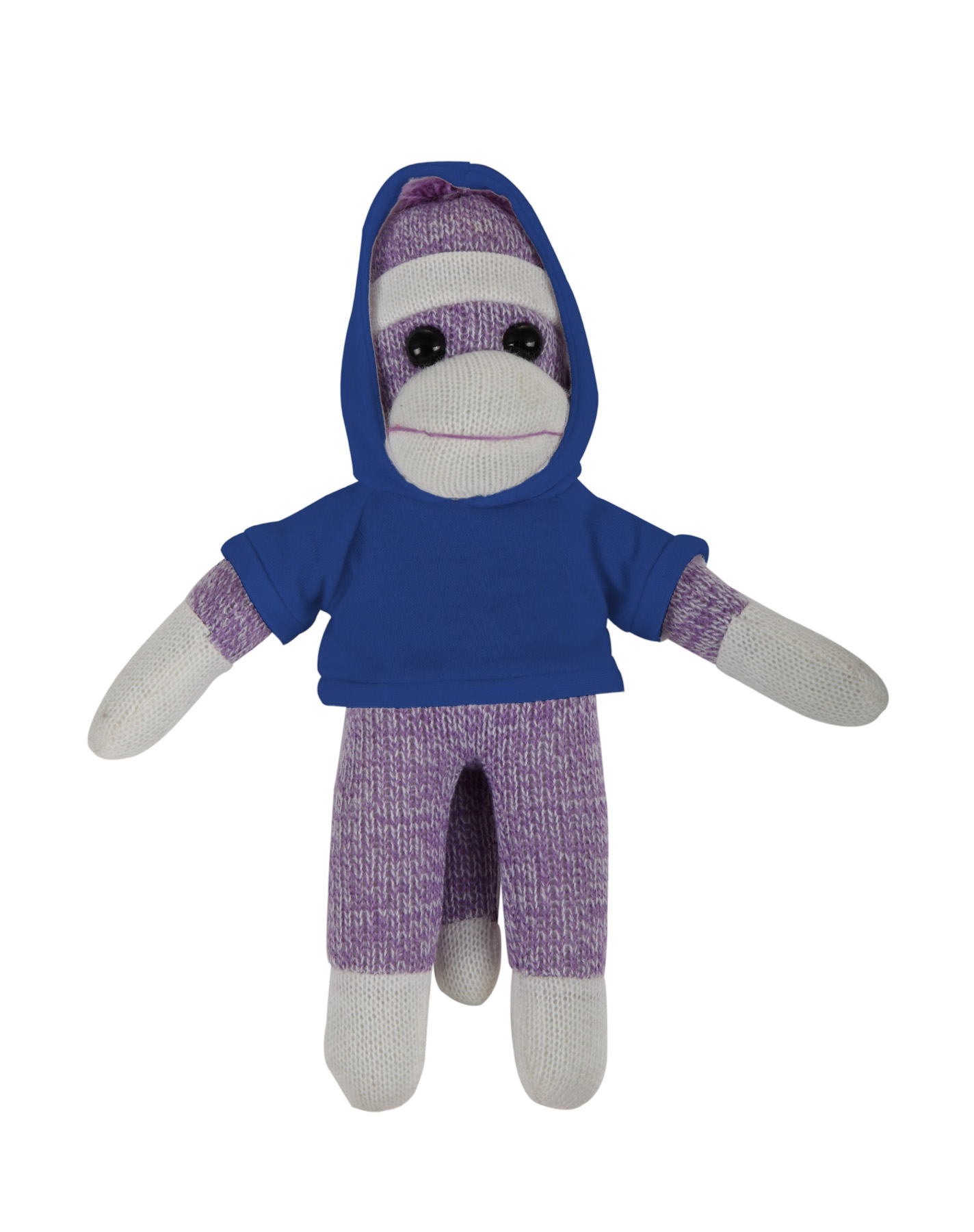 soft plush Purple Sock Monkey with hoodie 6