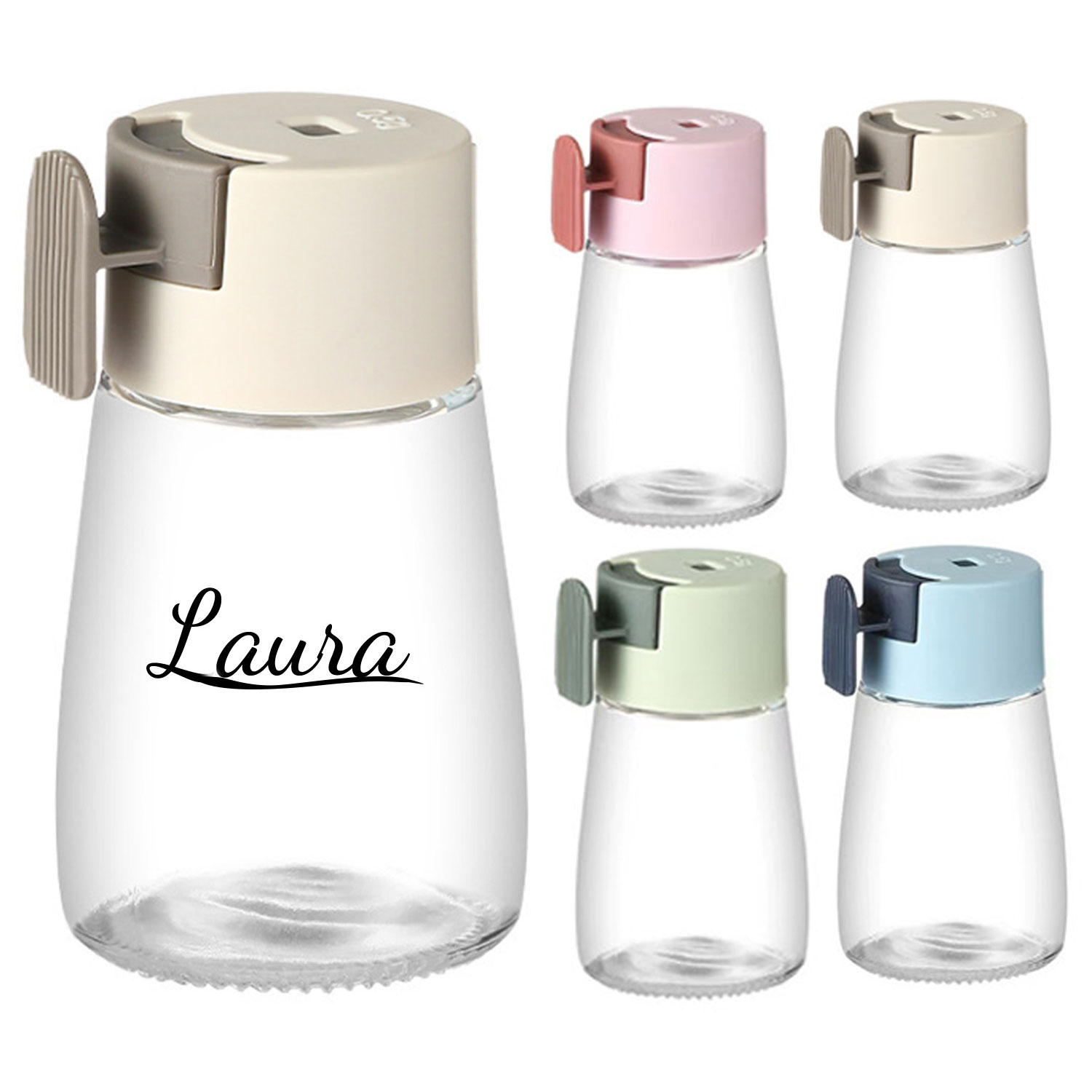 6oz Press-Type Glass Salt Shaker Precise Seasoning Dispenser 11