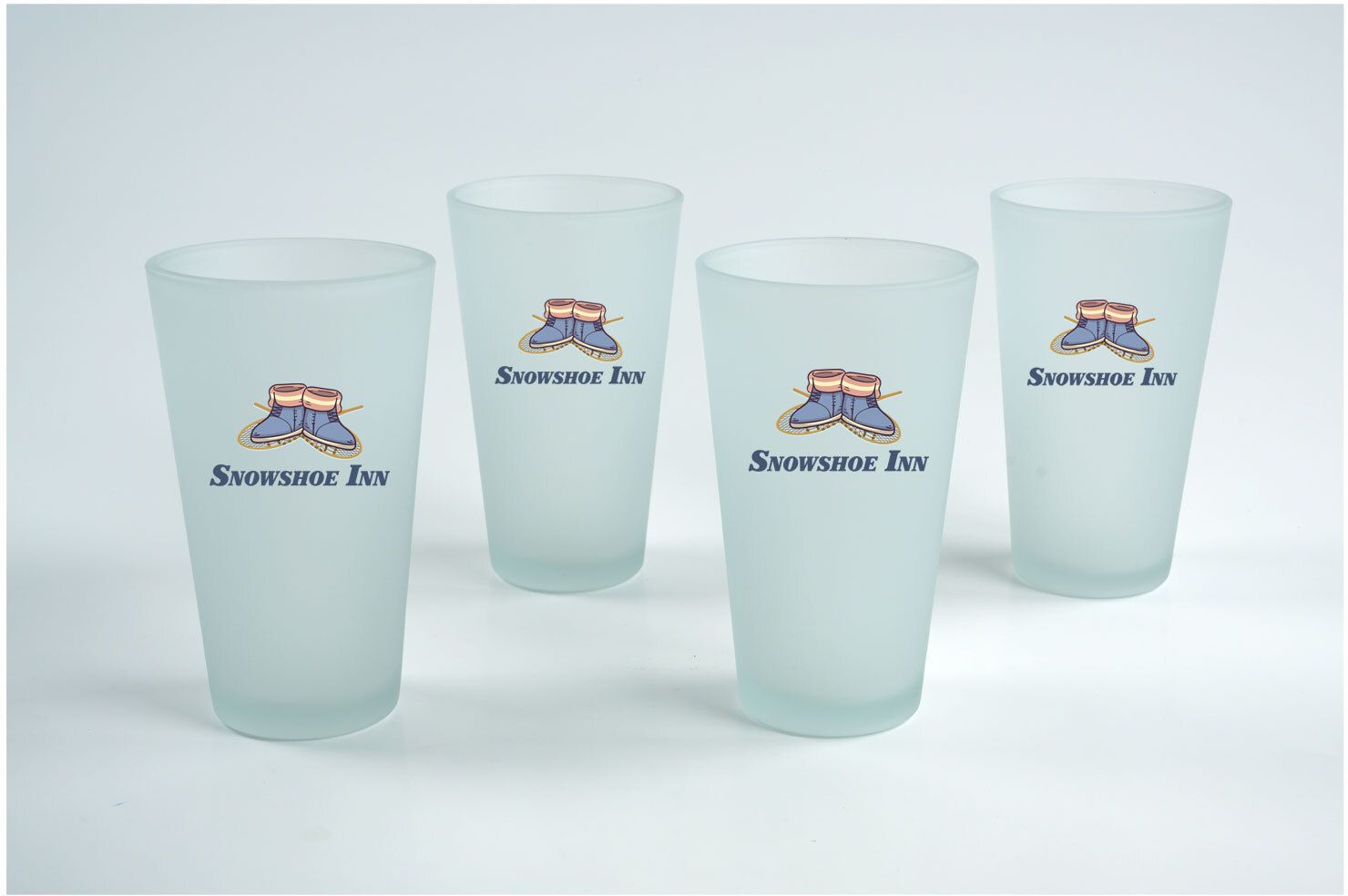 FROSTED PINT GLASS GIFT SET OF 4 1